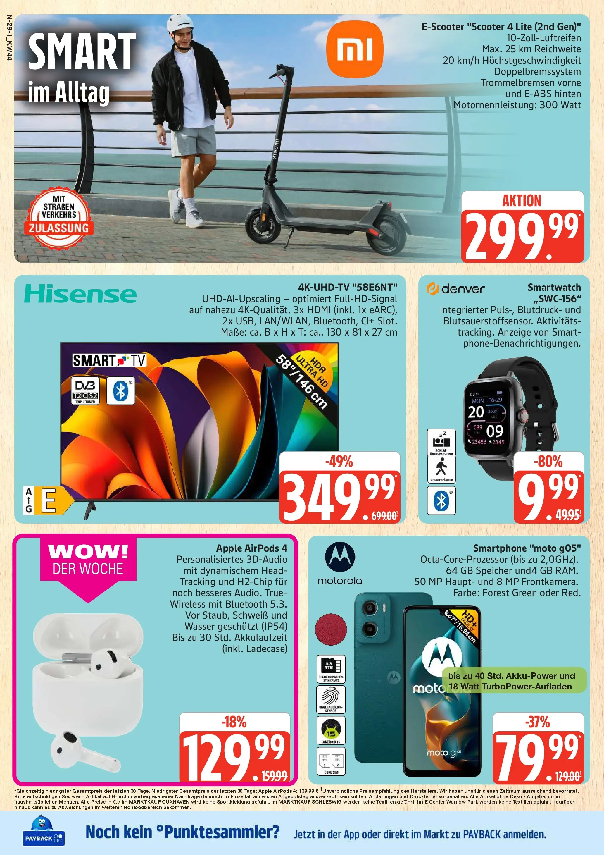 Edeka prospekt Rostock	 (ab 26.10.2025) » Angebote Online | Seite: 28 | Produkte: Airpods, Smart TV, Apple, E-Scooter