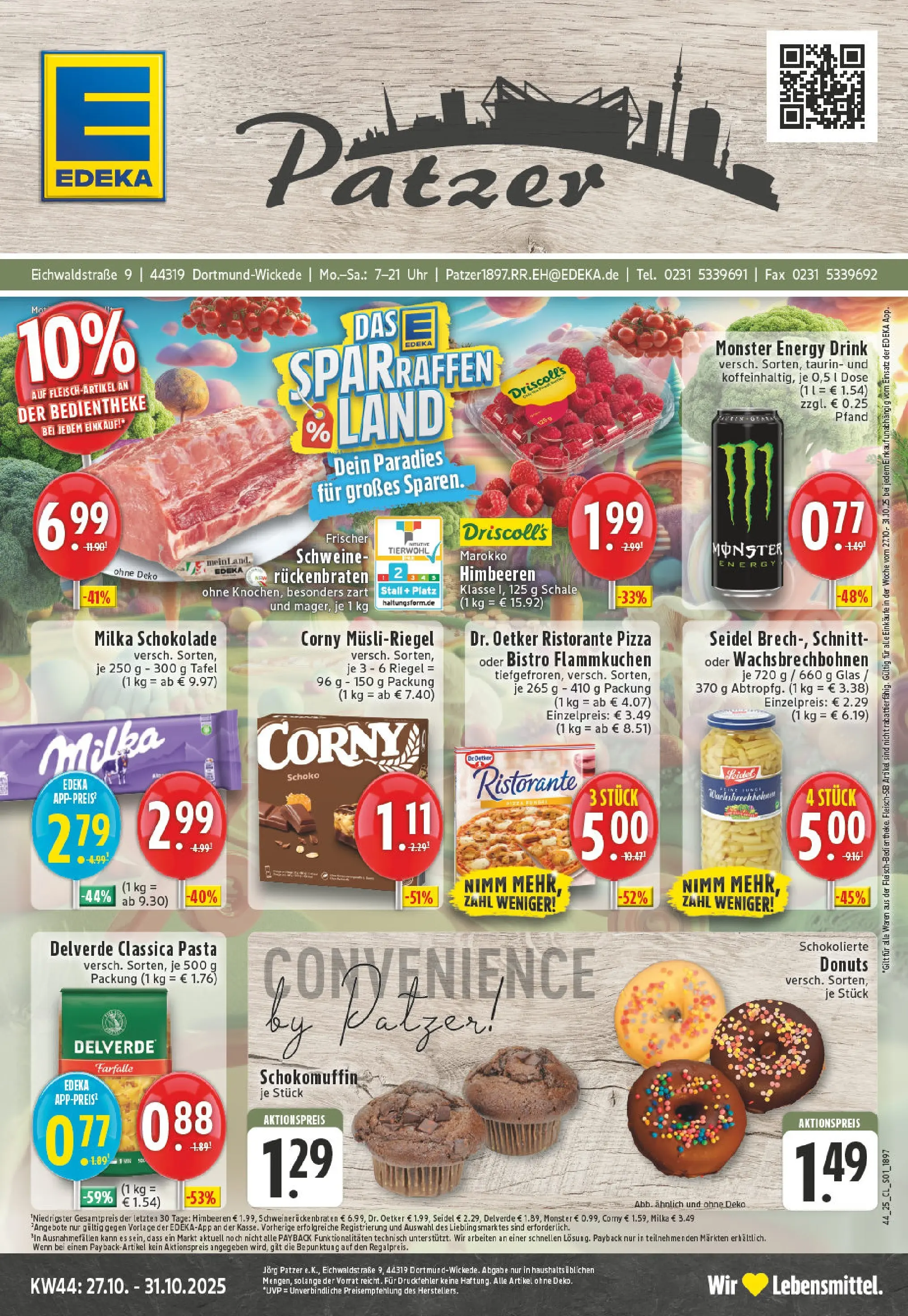 Edeka prospekt Dortmund - Wickede	 (ab 26.10.2025) » Angebote Online | Seite: 1 | Produkte: Ristorante, Energy, Schokolade, Milka schokolade