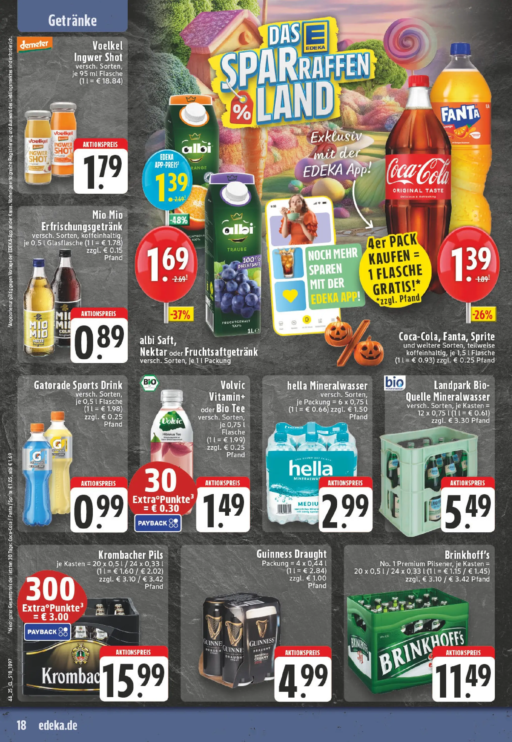 Edeka prospekt Dortmund - Wickede	 (ab 26.10.2025) » Angebote Online | Seite: 18 | Produkte: Cola, Pils, Mineralwasser, Volvic