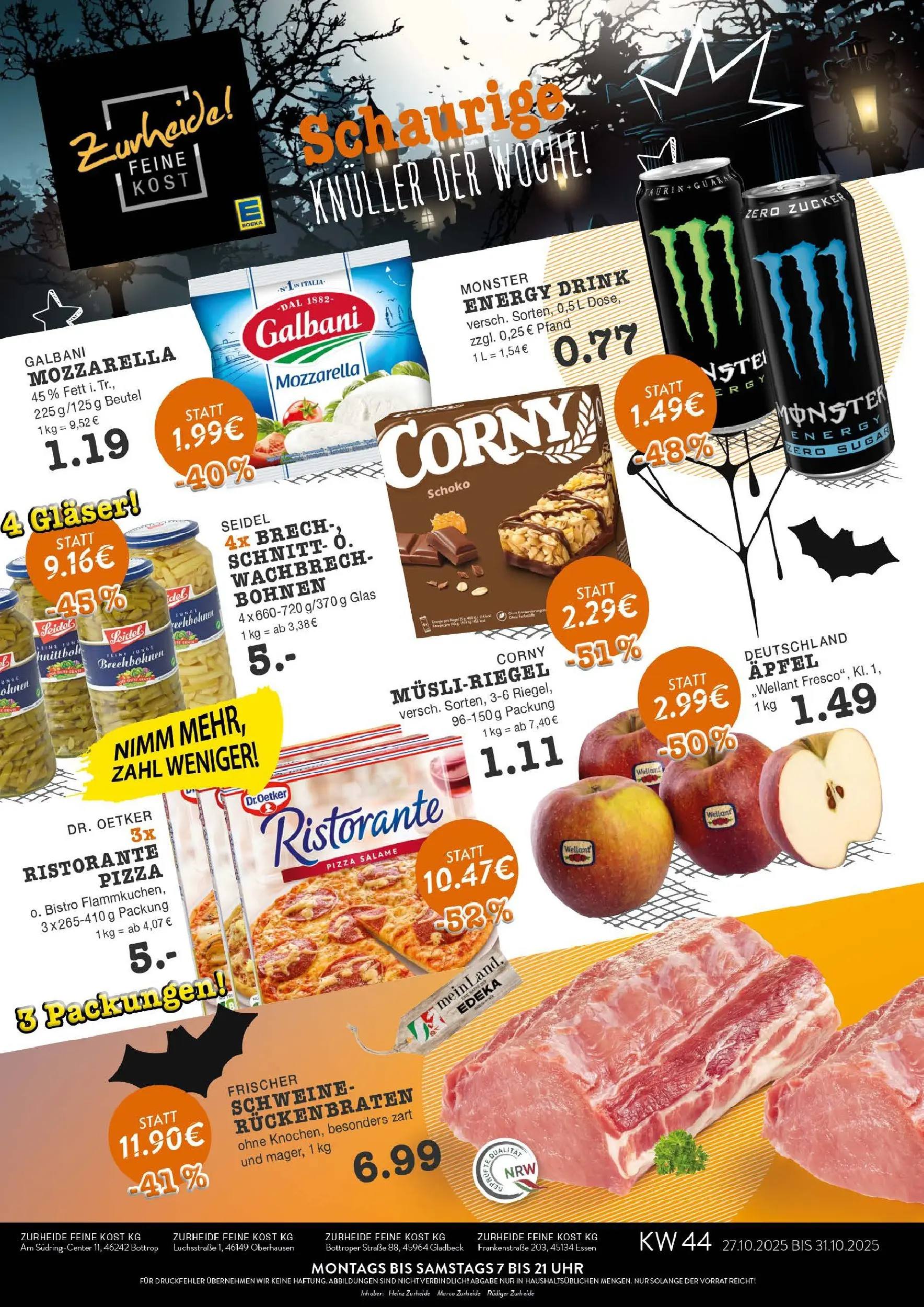 Edeka prospekt Gladbeck	 (ab 26.10.2025) » Angebote Online | Seite: 1 | Produkte: Äpfel, Monster, Zucker, Uhr