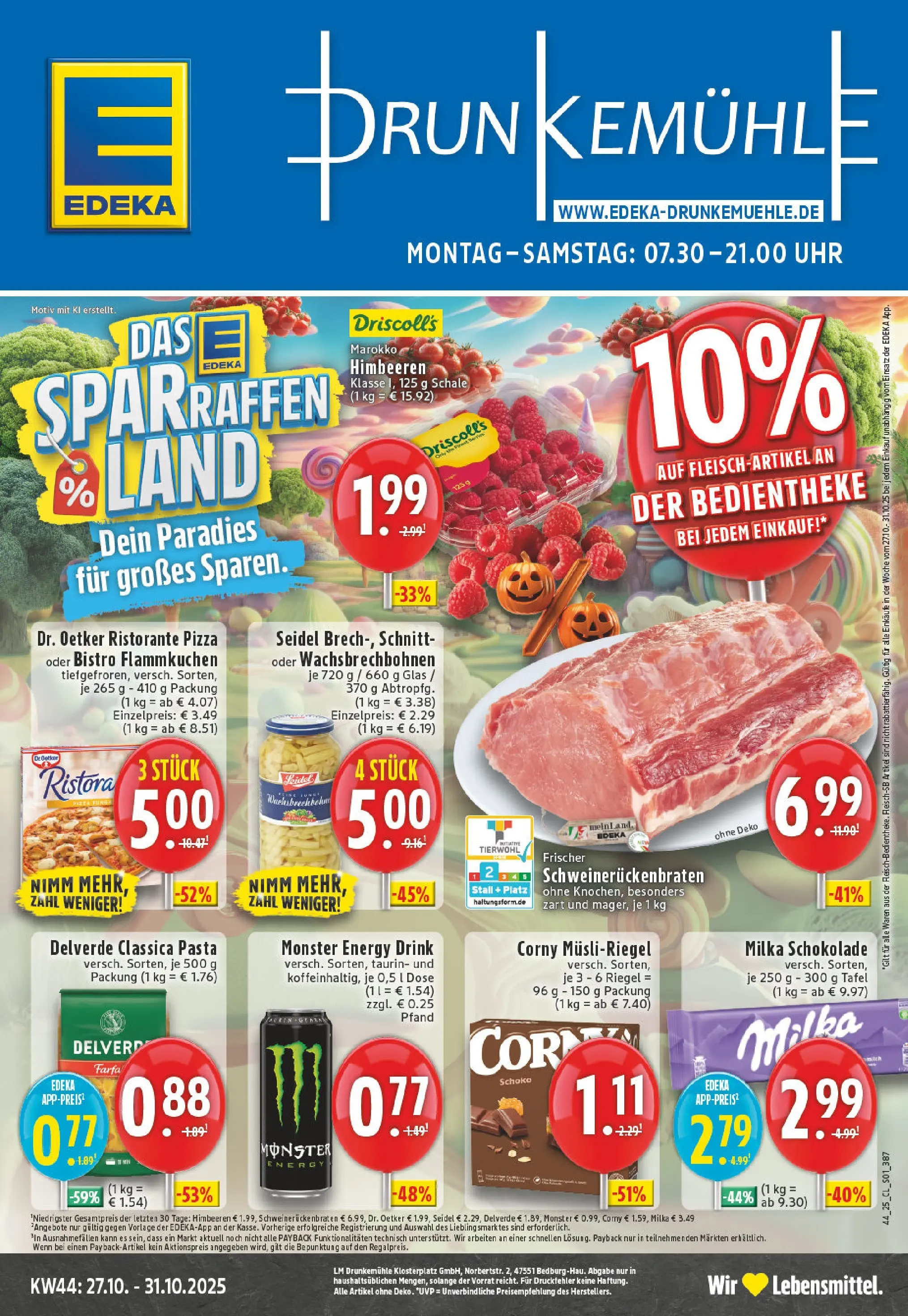 Edeka prospekt Bedburg Hau	 (ab 26.10.2025) » Angebote Online | Seite: 1 | Produkte: Energy, Milka schokolade, Monster, Pizza