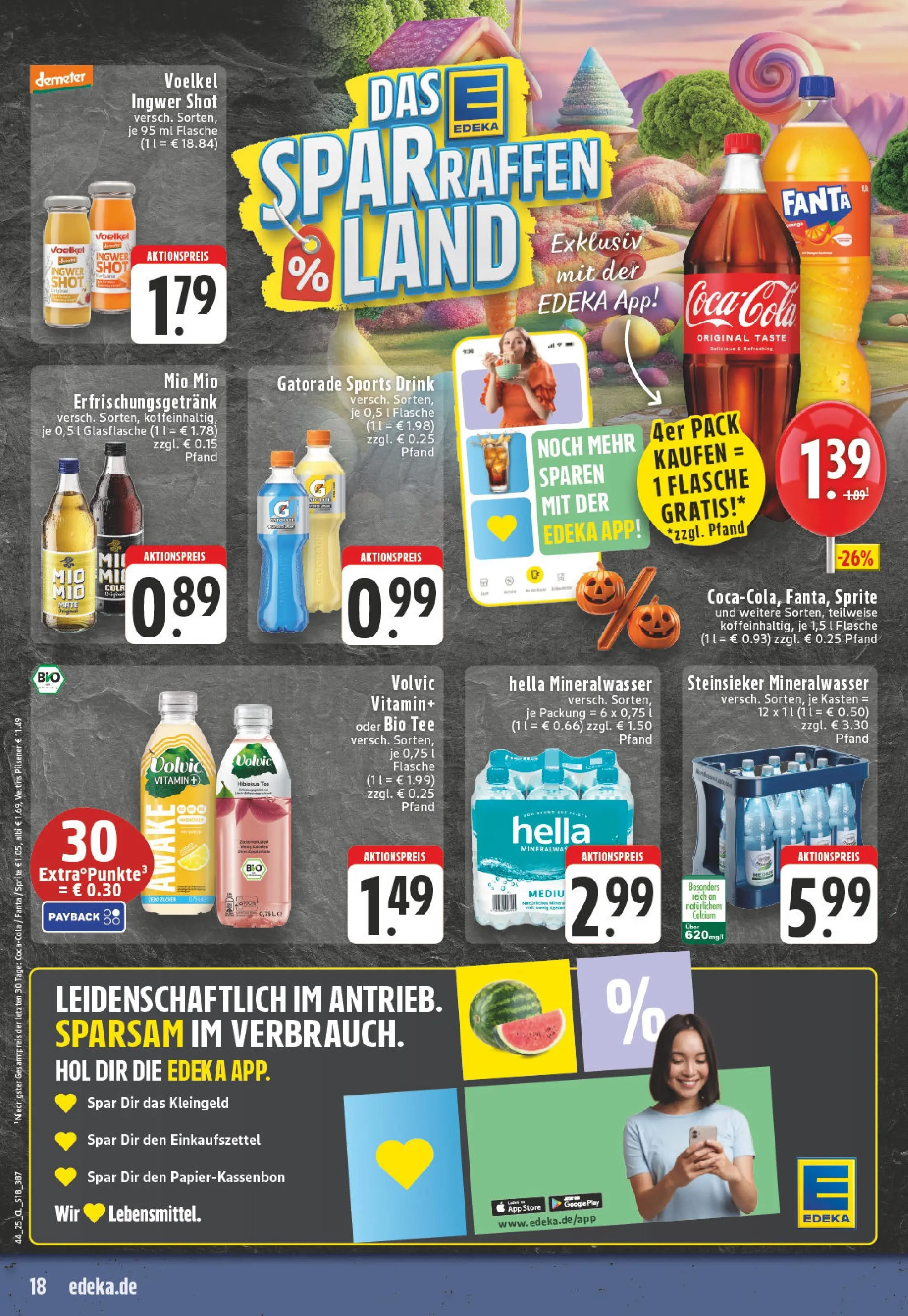 Edeka prospekt Bedburg Hau	 (ab 26.10.2025) » Angebote Online | Seite: 18 | Produkte: Fanta, Sprite, Mineralwasser, Tee