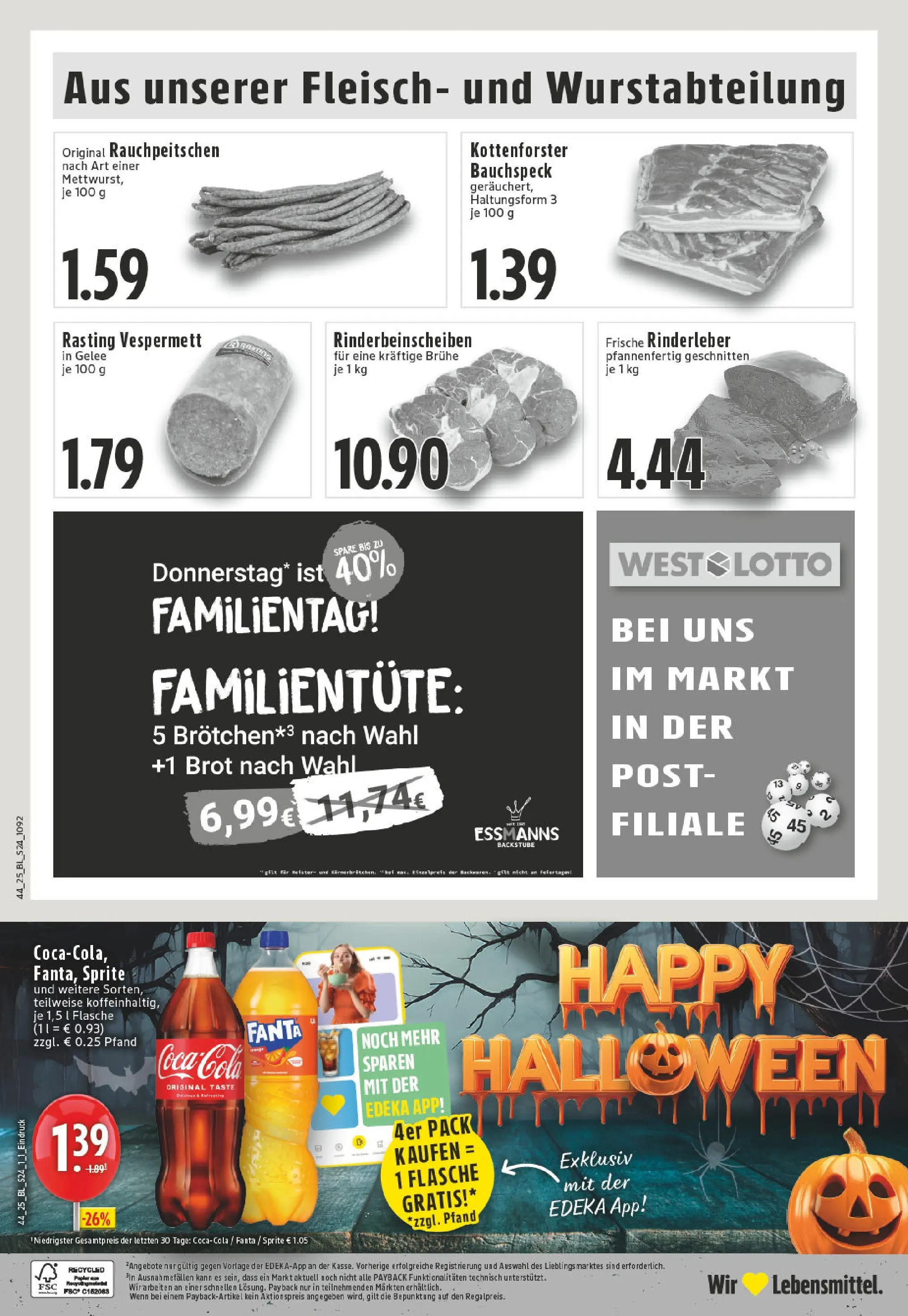 Edeka prospekt Billerbeck	 (ab 26.10.2025) » Angebote Online | Seite: 24 | Produkte: Coca cola, Sprite, Cola, Fleisch