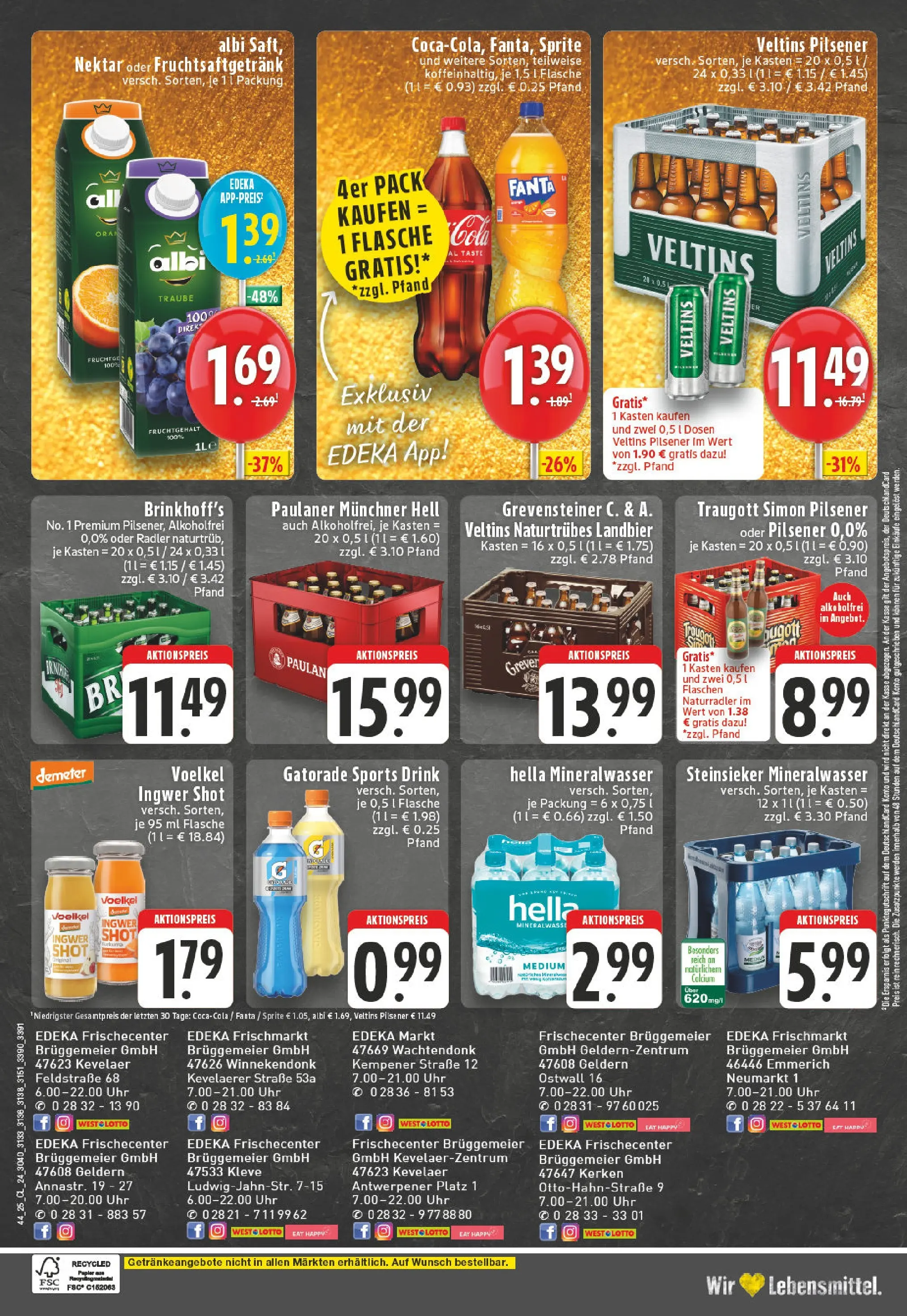 Edeka prospekt Emmerich	 (ab 26.10.2025) » Angebote Online | Seite: 24 | Produkte: Sprite, Cola, Mineralwasser, Paulaner