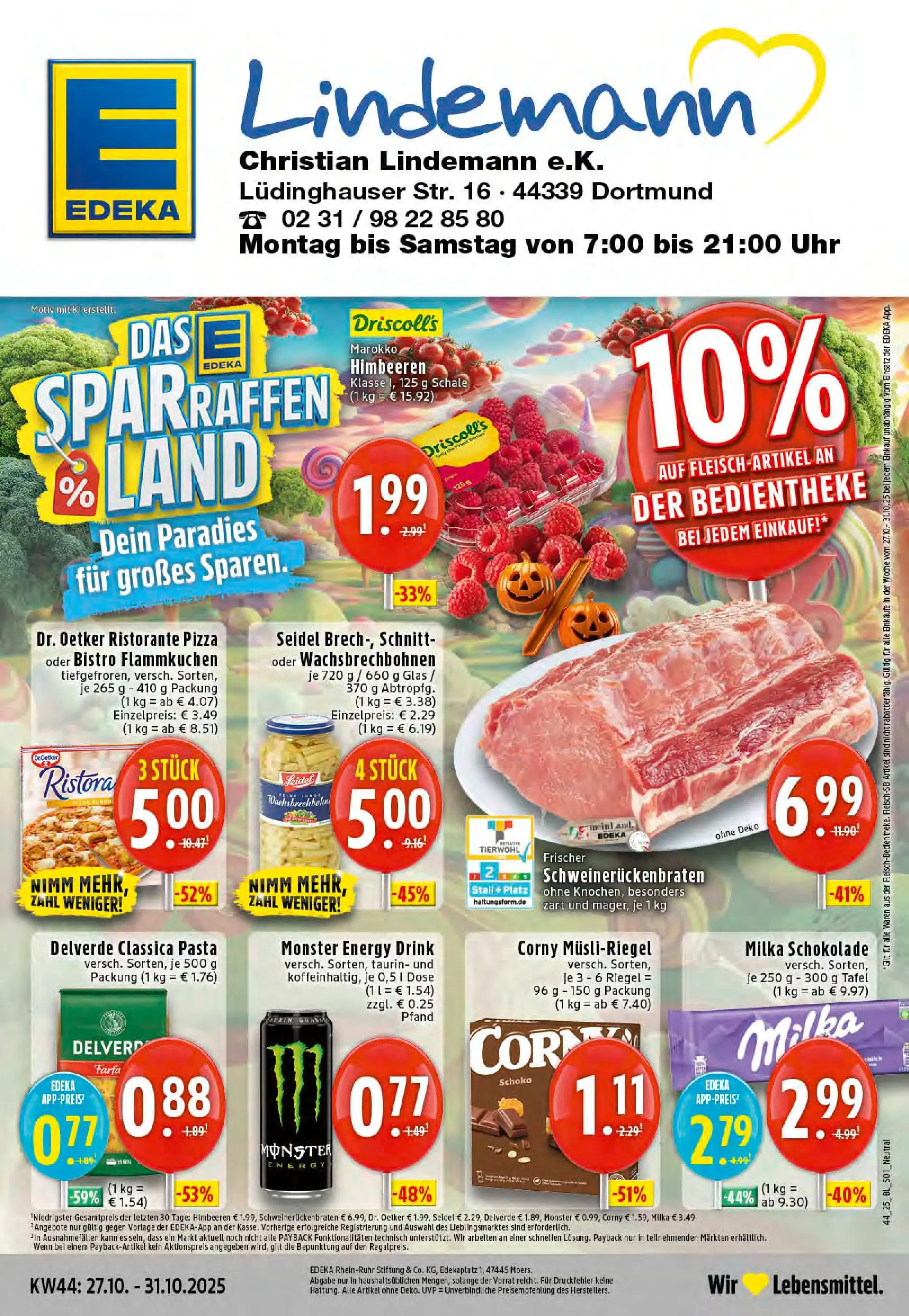Edeka prospekt Dortmund-Eving	 (ab 26.10.2025) » Angebote Online | Seite: 1 | Produkte: Ristorante, Energy, Schokolade, Uhr