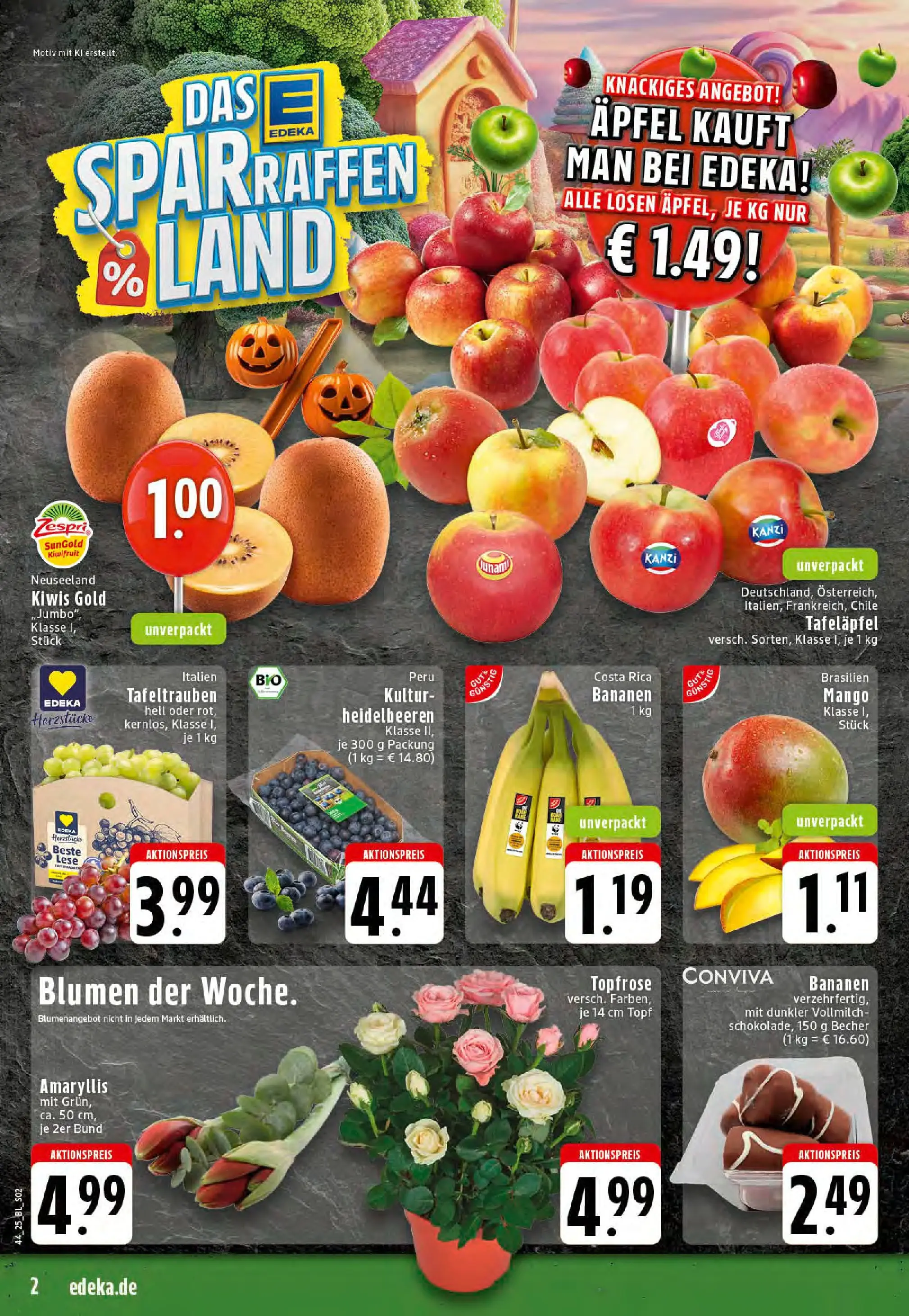 Edeka prospekt Stolberg	 (ab 26.10.2025) » Angebote Online | Seite: 2 | Produkte: Blumen, Äpfel, Bananen, Mango