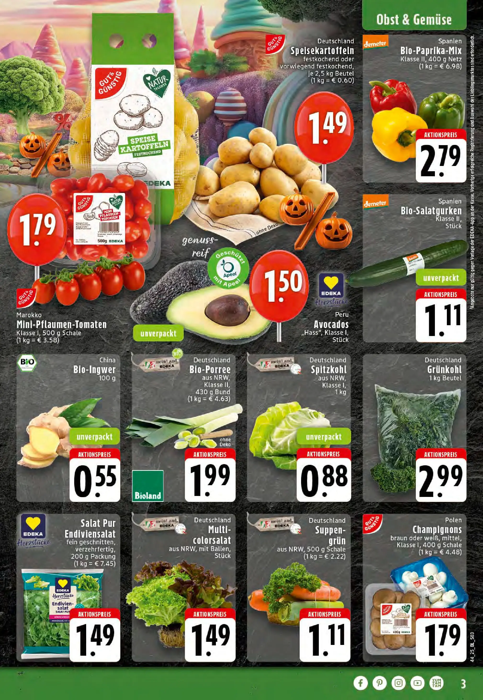 Edeka prospekt Stolberg	 (ab 26.10.2025) » Angebote Online | Seite: 3 | Produkte: Champignons, Kartoffeln, Gemüse, Obst
