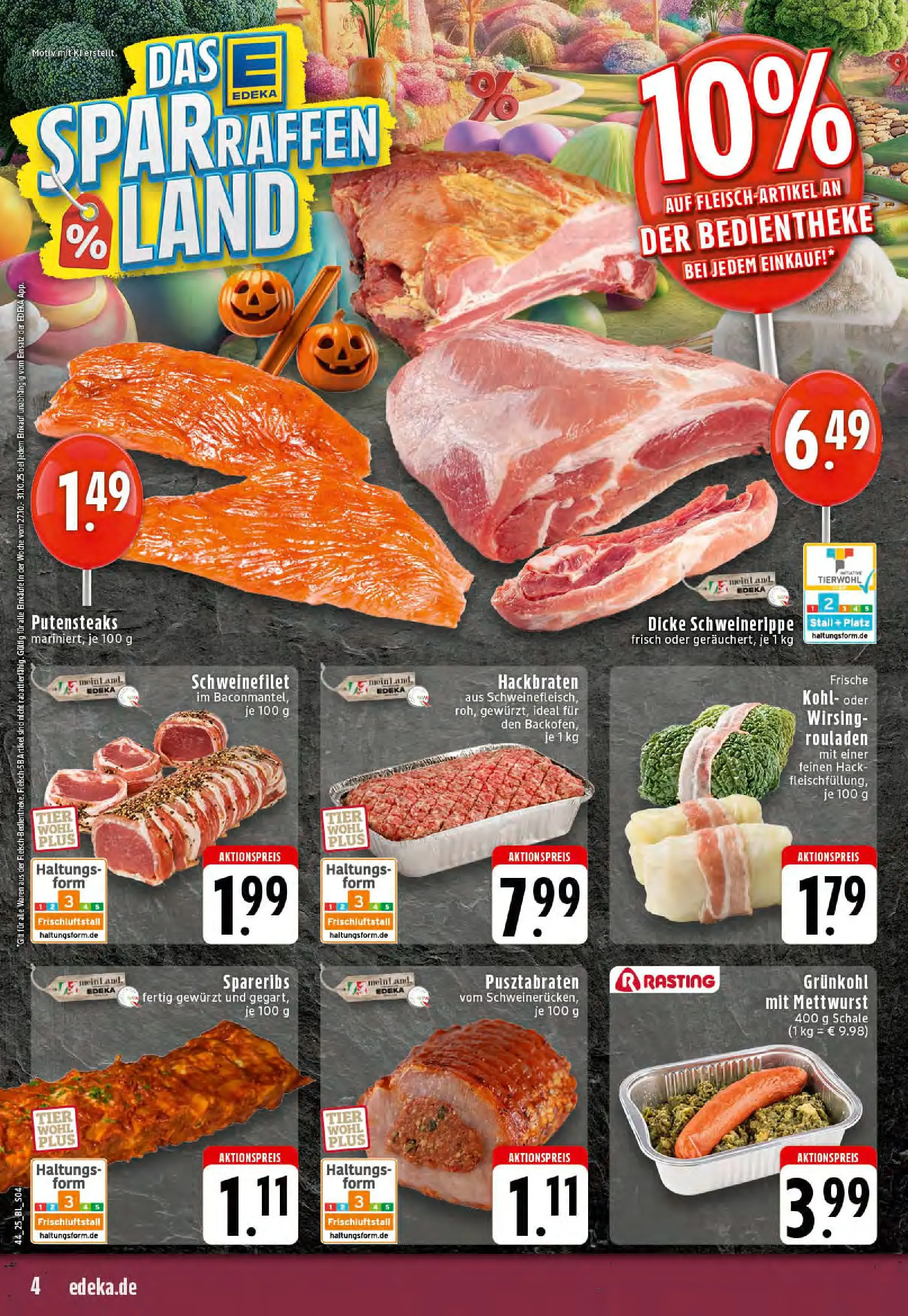 Edeka prospekt Stolberg	 (ab 26.10.2025) » Angebote Online | Seite: 4 | Produkte: Schweinefilet, Fleisch