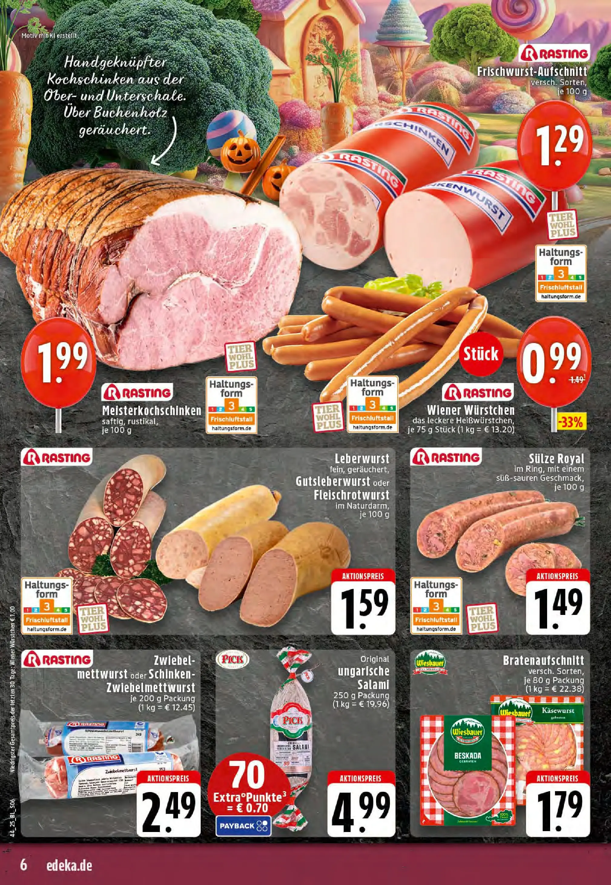 Edeka prospekt Stolberg	 (ab 26.10.2025) » Angebote Online | Seite: 6 | Produkte: Wiener wurstchen, Salami, Schinken