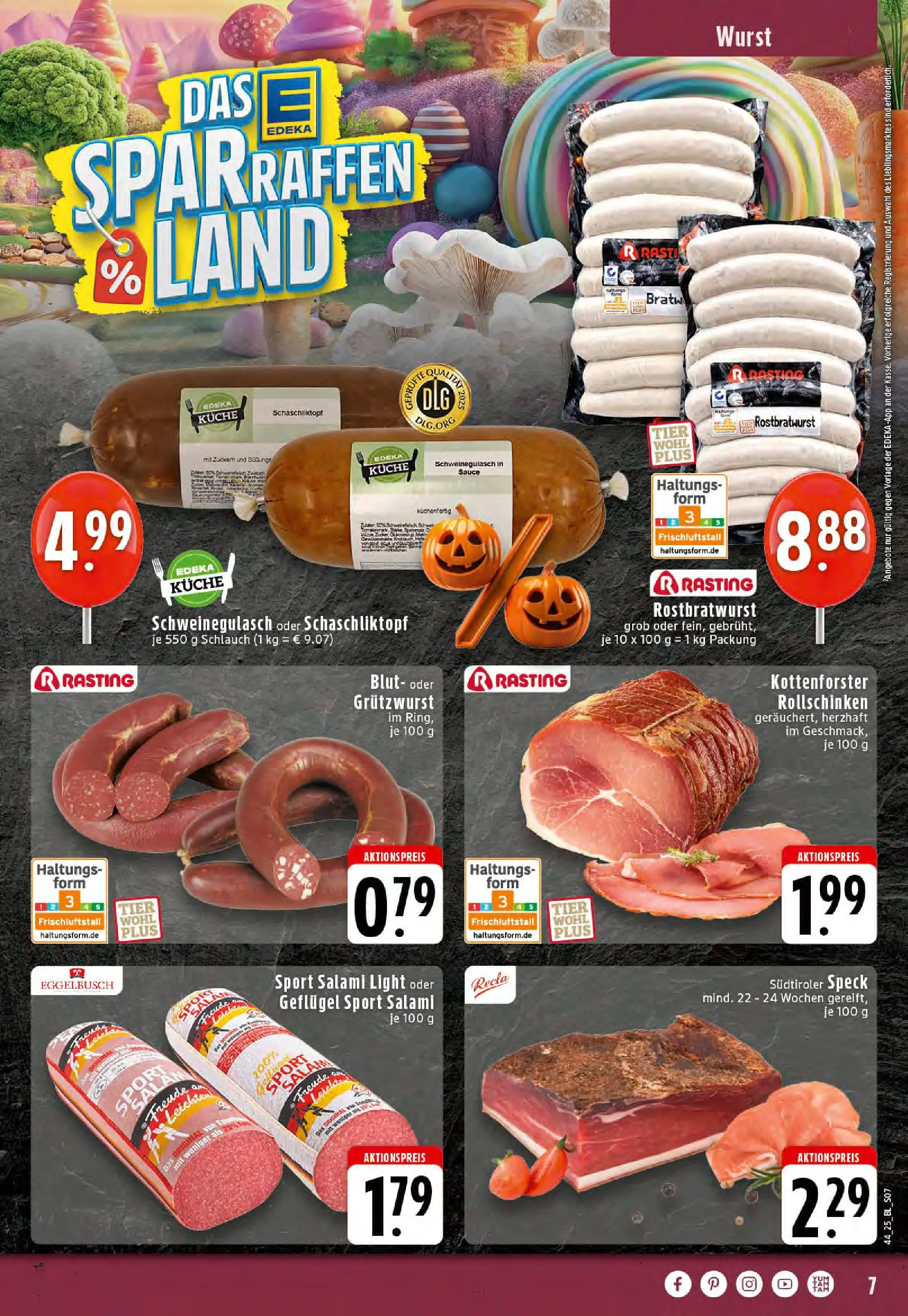Edeka prospekt Stolberg	 (ab 26.10.2025) » Angebote Online | Seite: 7 | Produkte: Schweinegulasch, Küche, Zucker, Salami