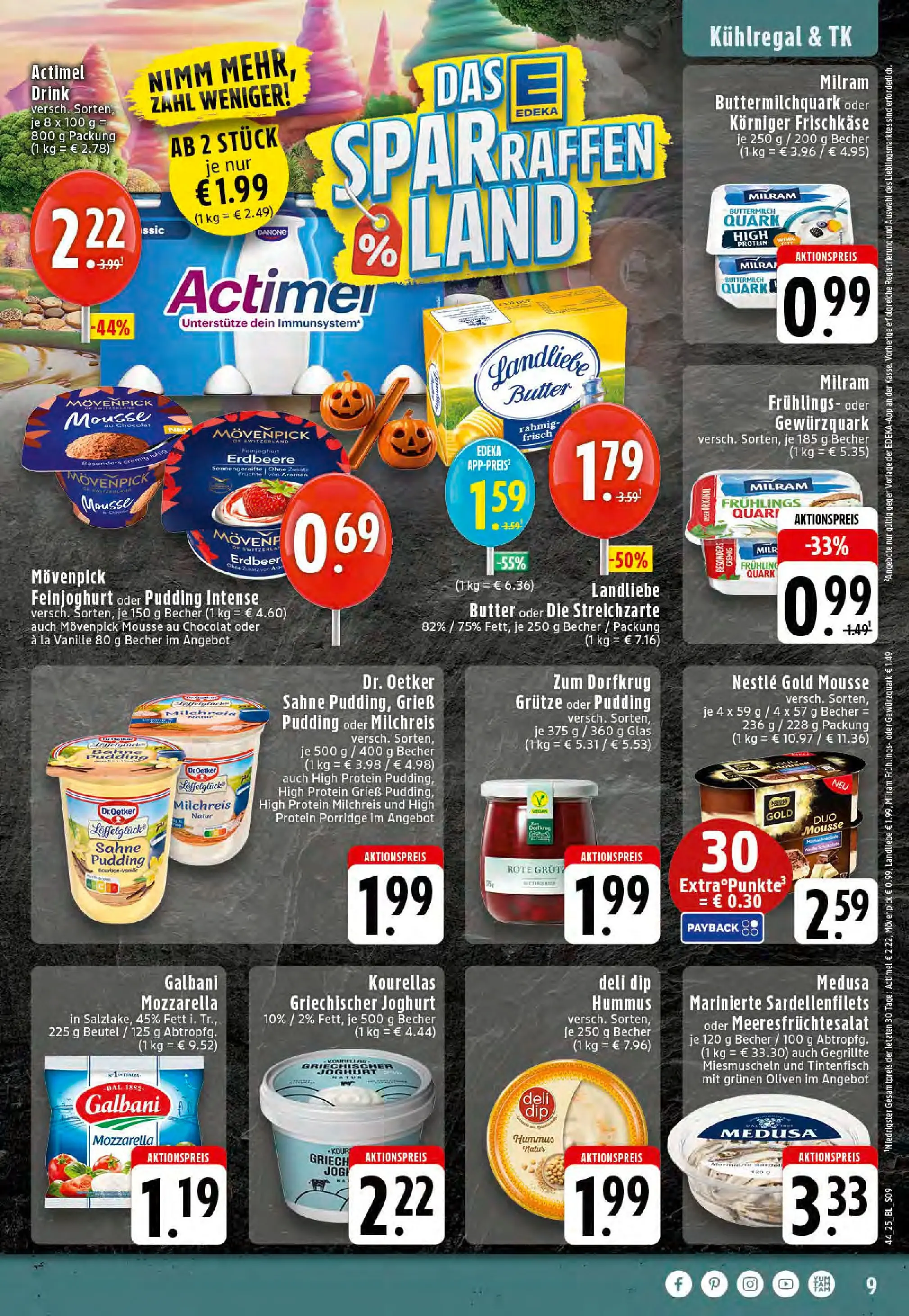 Edeka prospekt Stolberg	 (ab 26.10.2025) » Angebote Online | Seite: 9 | Produkte: Quark, Butter, Joghurt, Pudding