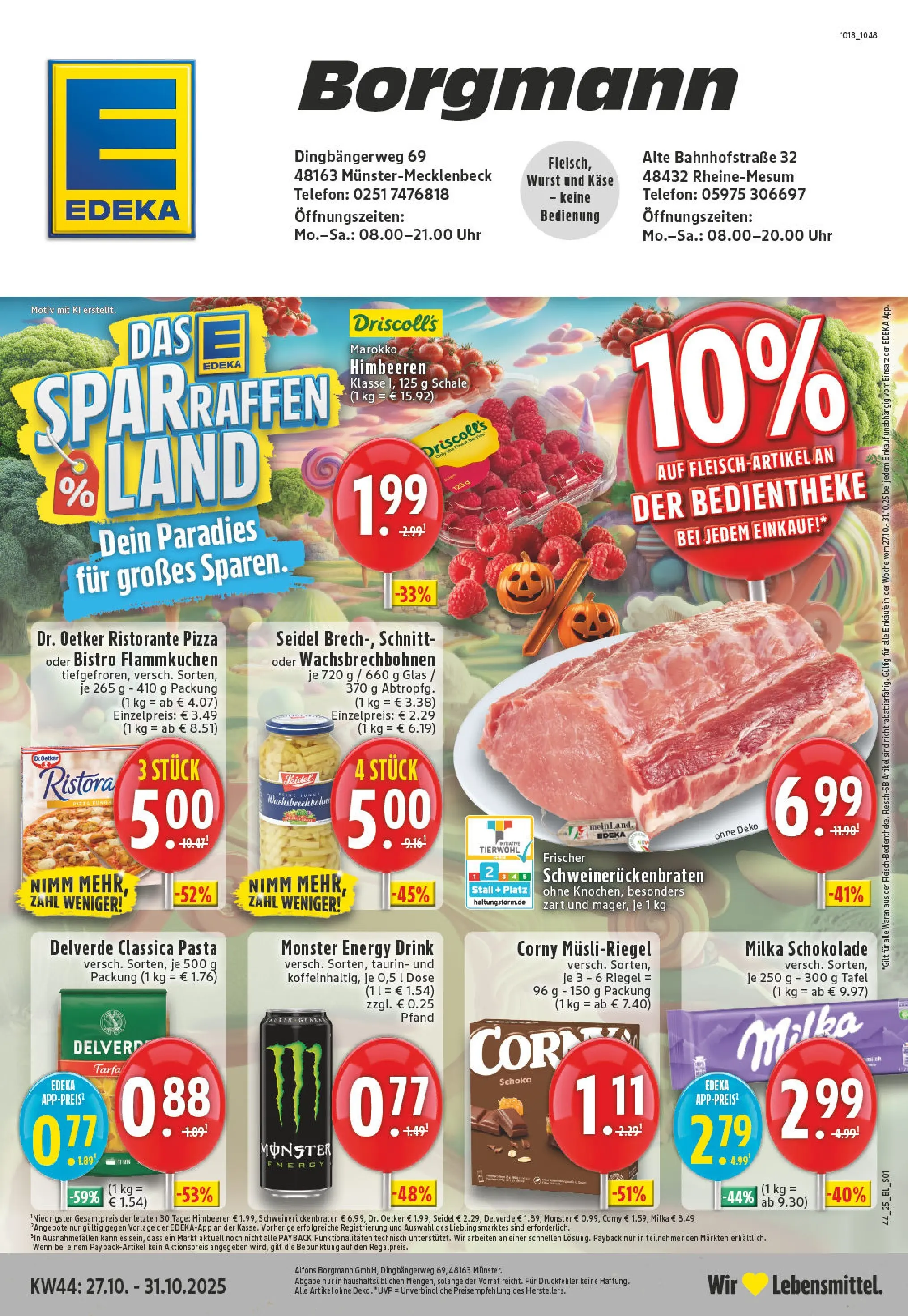 Edeka prospekt Rheine-Mesum	 (ab 26.10.2025) » Angebote Online | Seite: 1 | Produkte: Energy, Käse, Pizza, Uhr