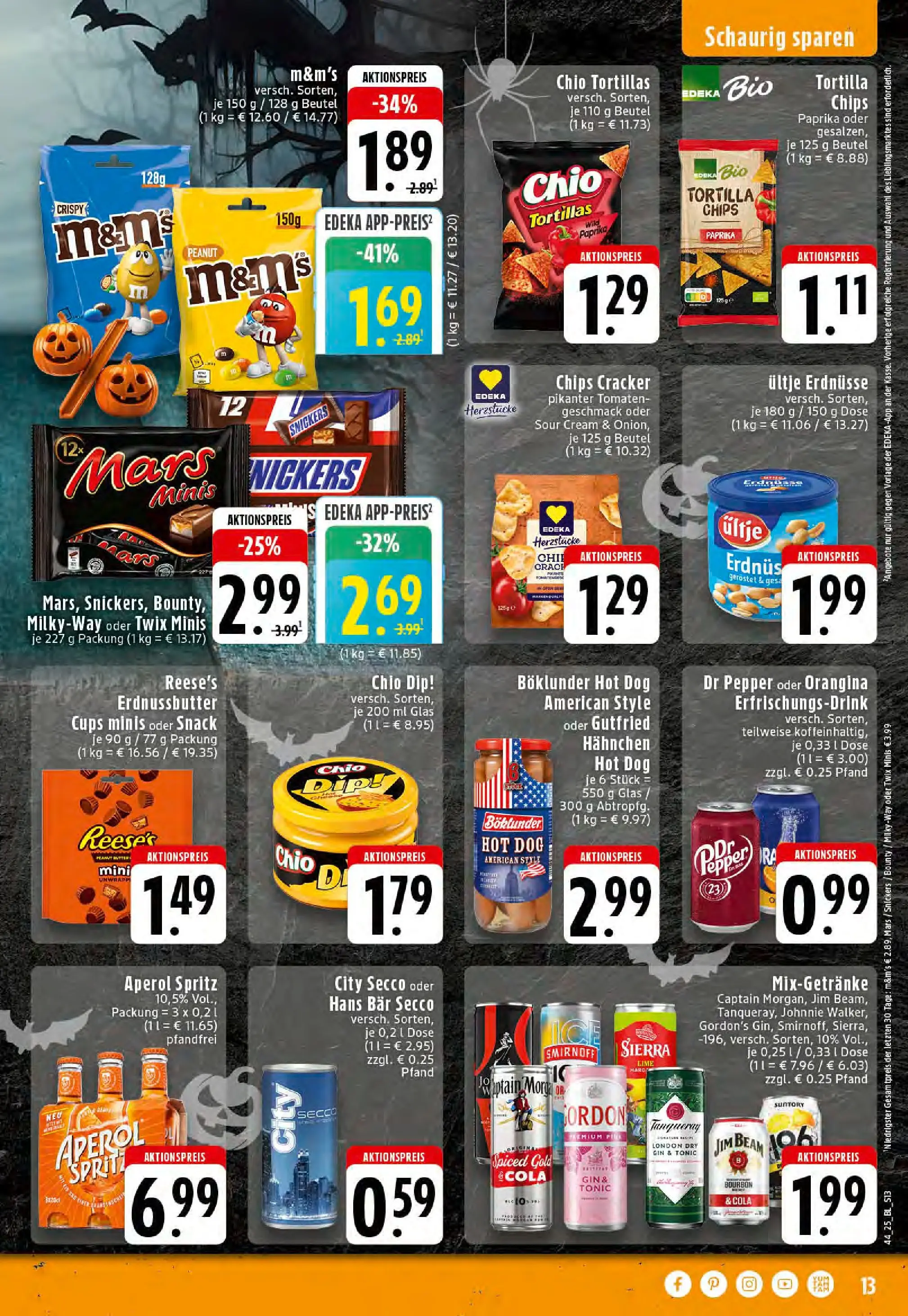 Edeka prospekt Stolberg	 (ab 26.10.2025) » Angebote Online | Seite: 13 | Produkte: Snickers, Mars, Chio tortillas, Chips