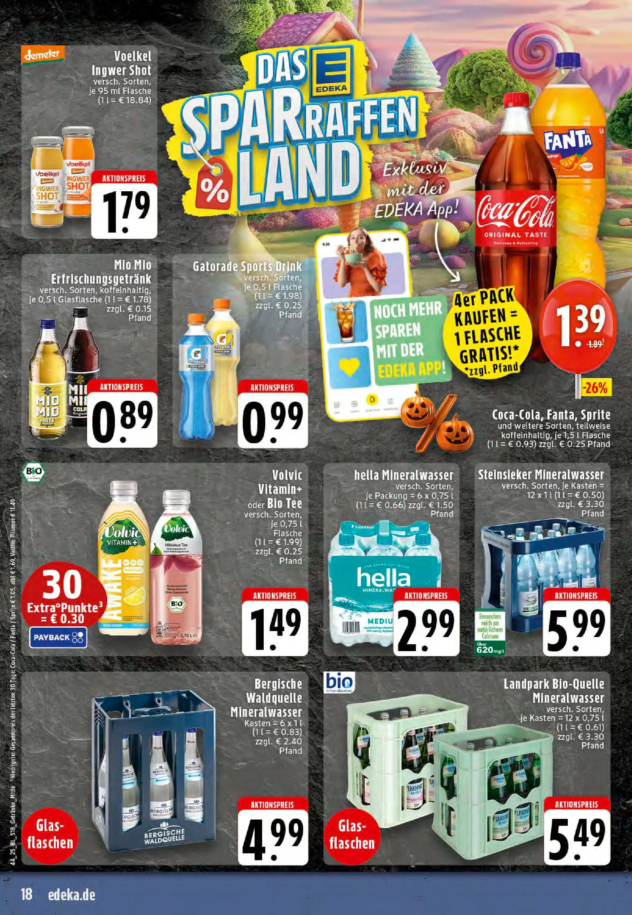 Edeka prospekt Stolberg	 (ab 26.10.2025) » Angebote Online | Seite: 18 | Produkte: Fanta, Mineralwasser, Tee, Volvic