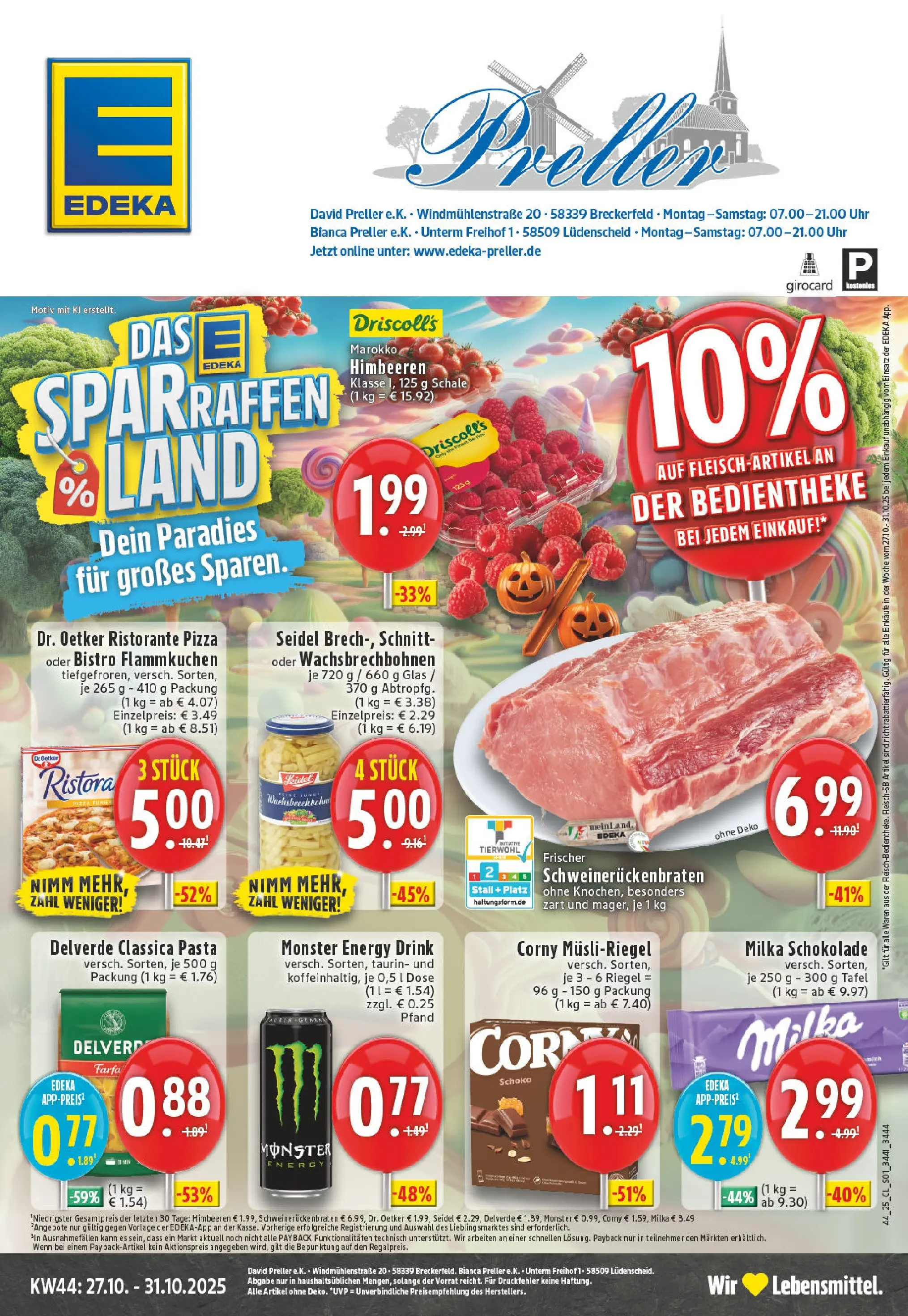 Edeka prospekt Luedenscheid	 (ab 26.10.2025) » Angebote Online | Seite: 1 | Produkte: Himbeeren, Energy, Schokolade, Uhr