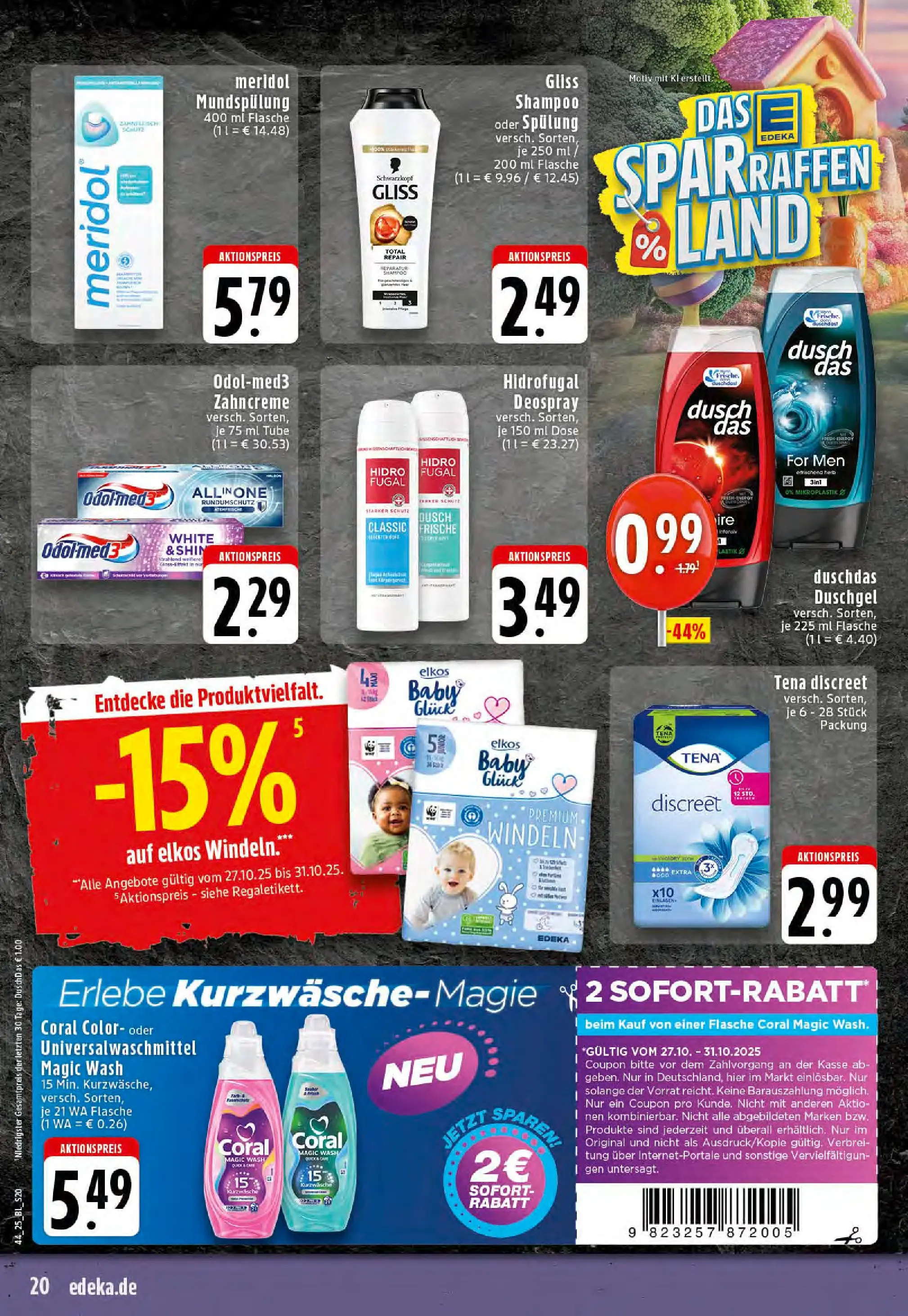 Edeka prospekt Stolberg	 (ab 26.10.2025) » Angebote Online | Seite: 20 | Produkte: Coral, Spülung, Shower Gel, Deospray