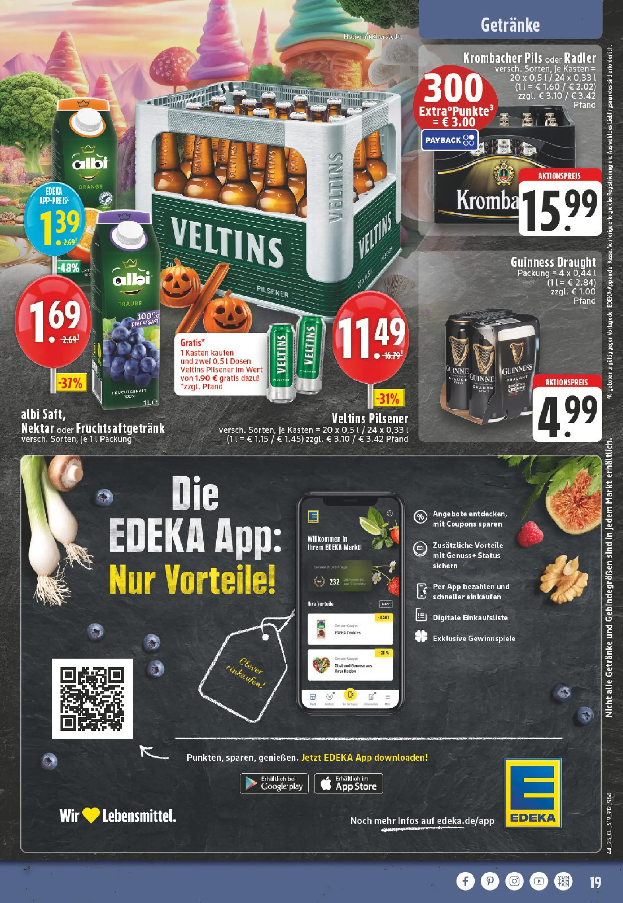 Edeka prospekt Beckum	 (ab 26.10.2025) » Angebote Online | Seite: 19 | Produkte: Pils, Gemüse, Obst, Veltins
