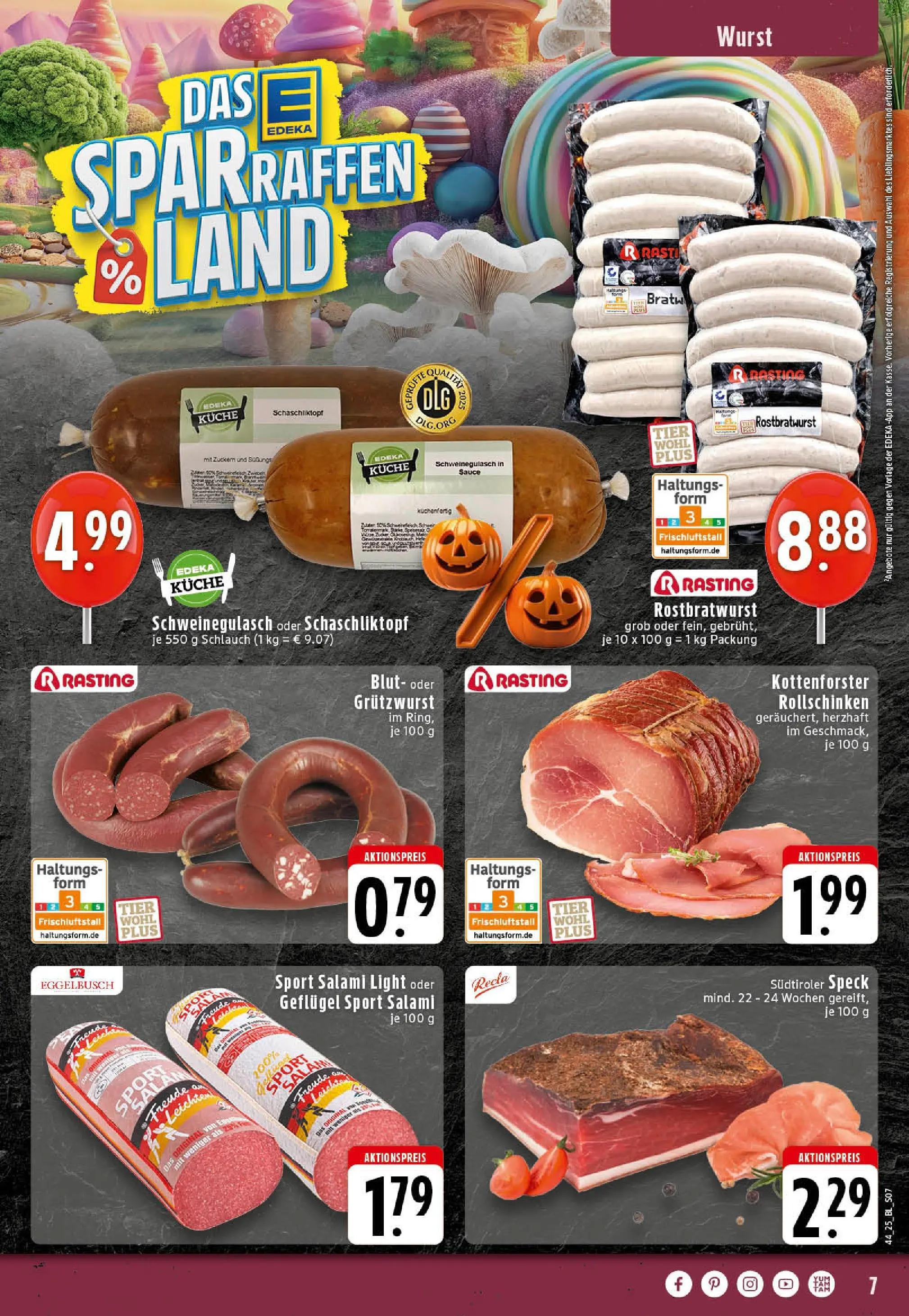 Edeka prospekt Westerkappeln	 (ab 26.10.2025) » Angebote Online | Seite: 7 | Produkte: Schweinegulasch, Küche, Zucker, Salami