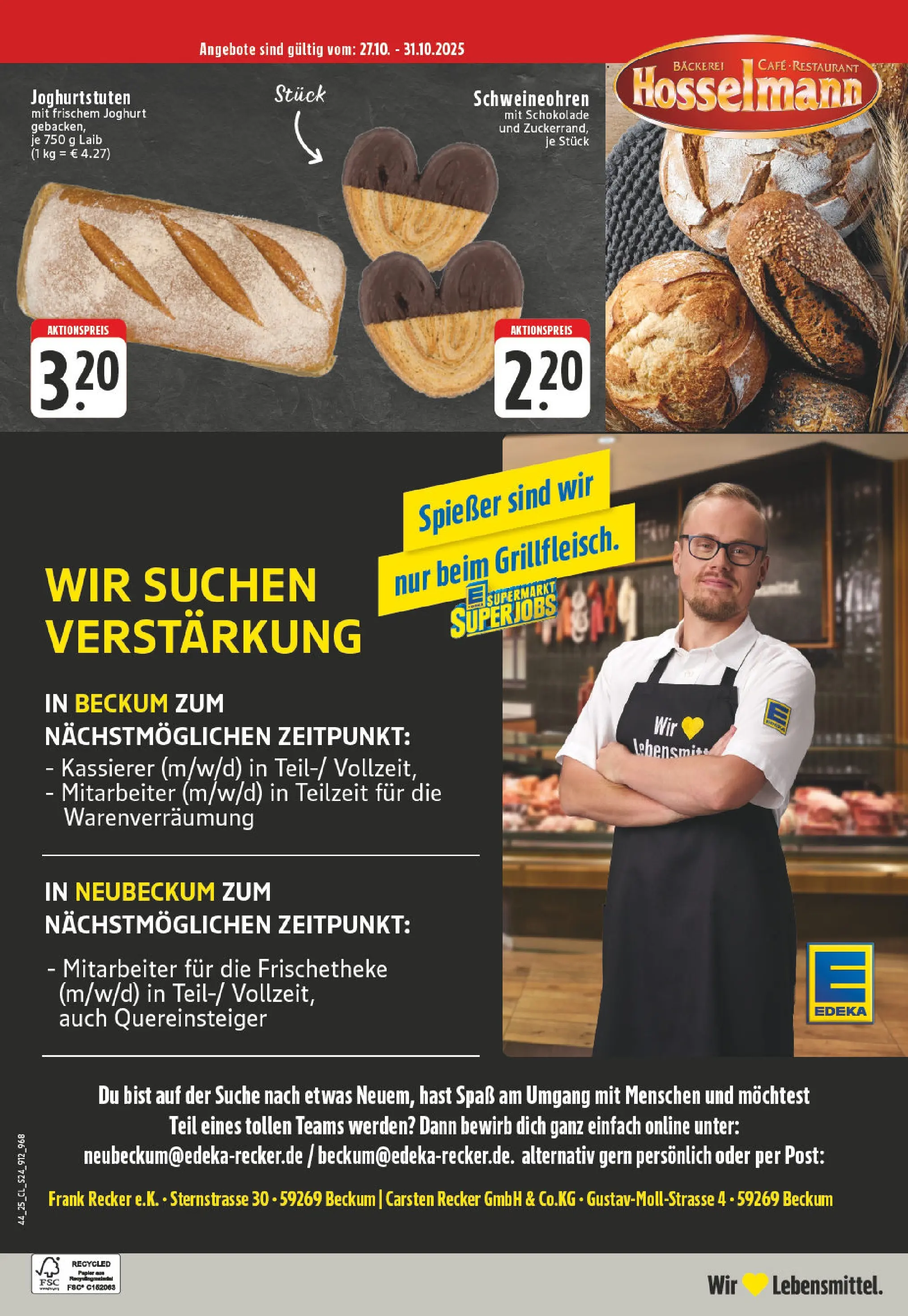 Edeka prospekt Beckum	 (ab 26.10.2025) » Angebote Online | Seite: 24 | Produkte: Bäckerei, Joghurt, Schokolade