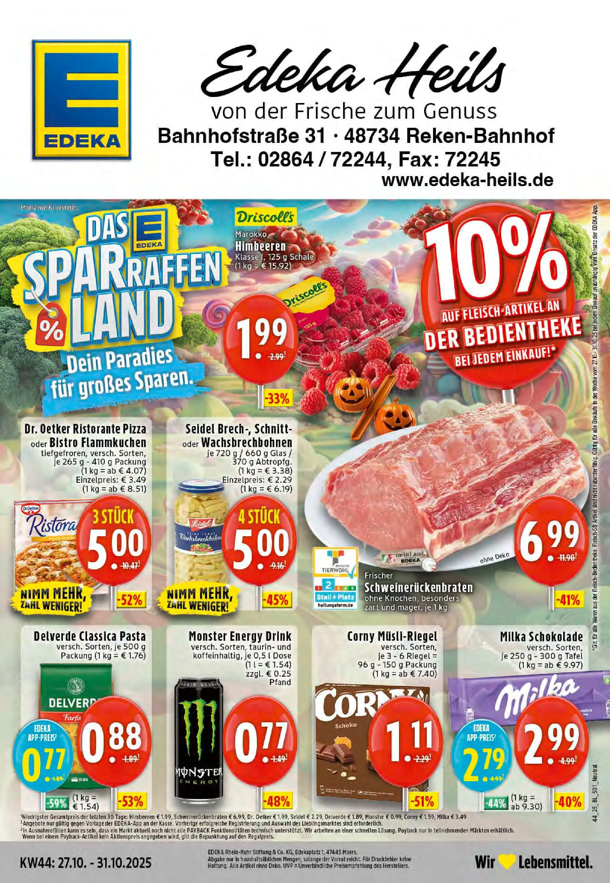 Edeka prospekt Reken-Bahnhof	 (ab 26.10.2025) » Angebote Online | Seite: 1 | Produkte: Ristorante, Energy, Milka, Monster