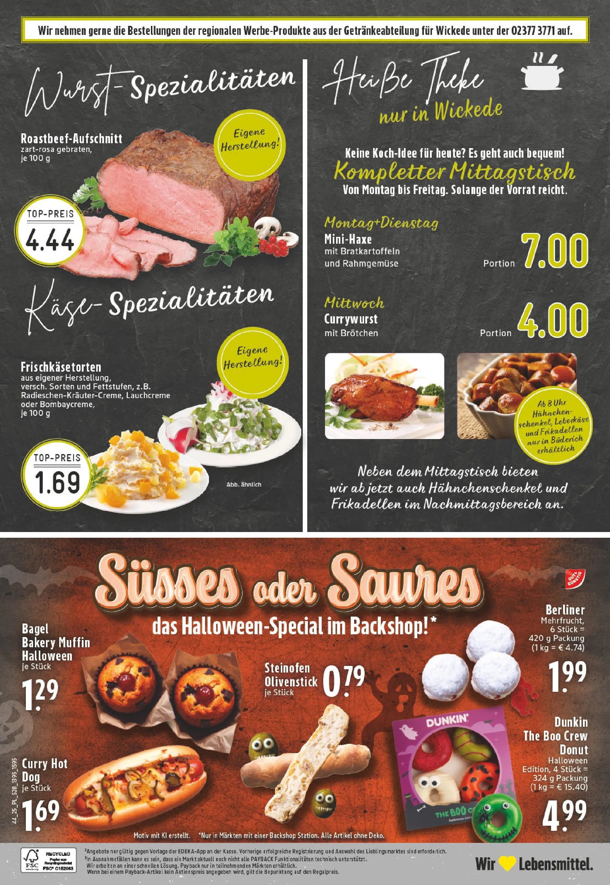 Edeka prospekt Wickede	 (ab 26.10.2025) » Angebote Online | Seite: 28 | Produkte: Berliner, Käse, Theke, Wurst