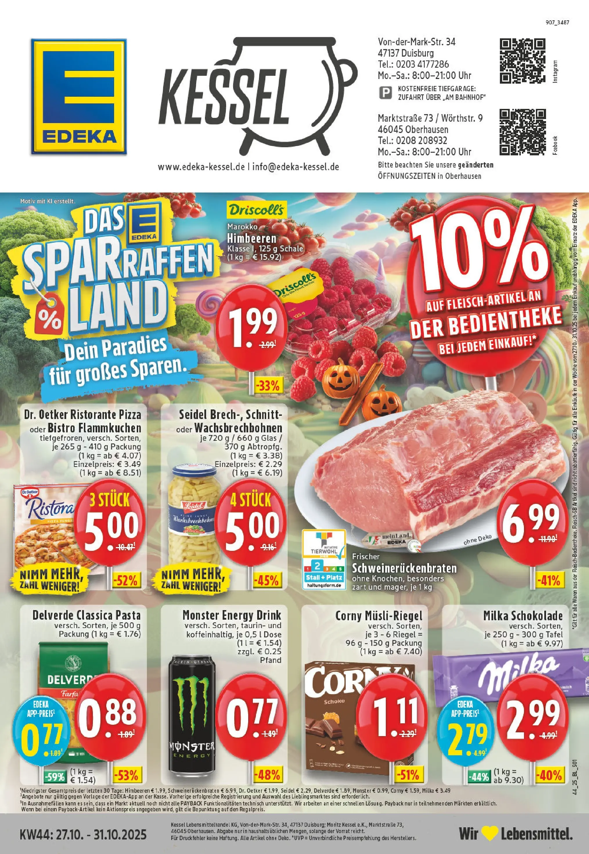 Edeka prospekt Oberhausen	 (ab 26.10.2025) » Angebote Online | Seite: 1 | Produkte: Milka schokolade, Milka, Pasta, Pizza