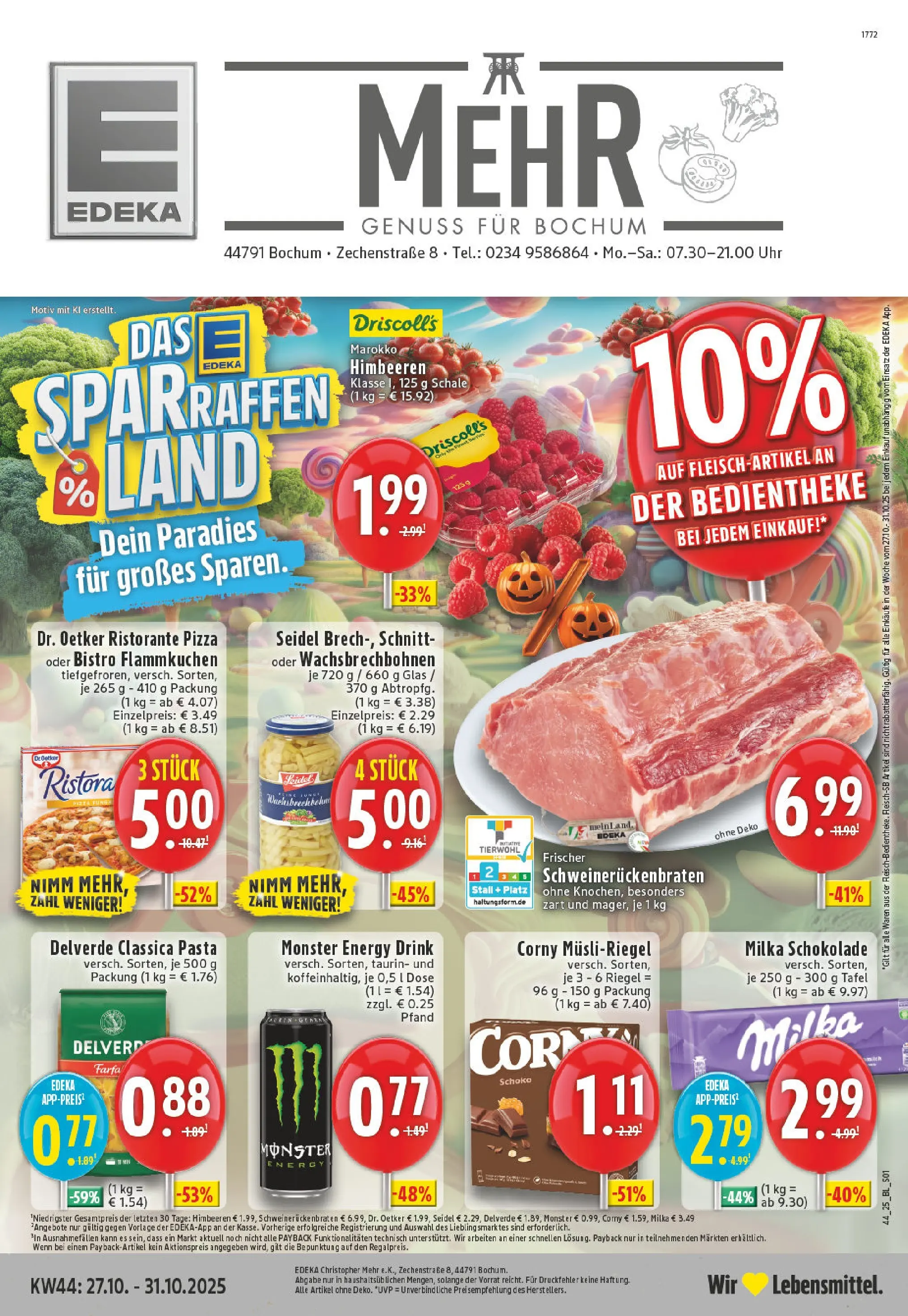 Edeka prospekt Bochum	 (ab 26.10.2025) » Angebote Online | Seite: 1 | Produkte: Schokolade, Monster, Pasta, Pizza