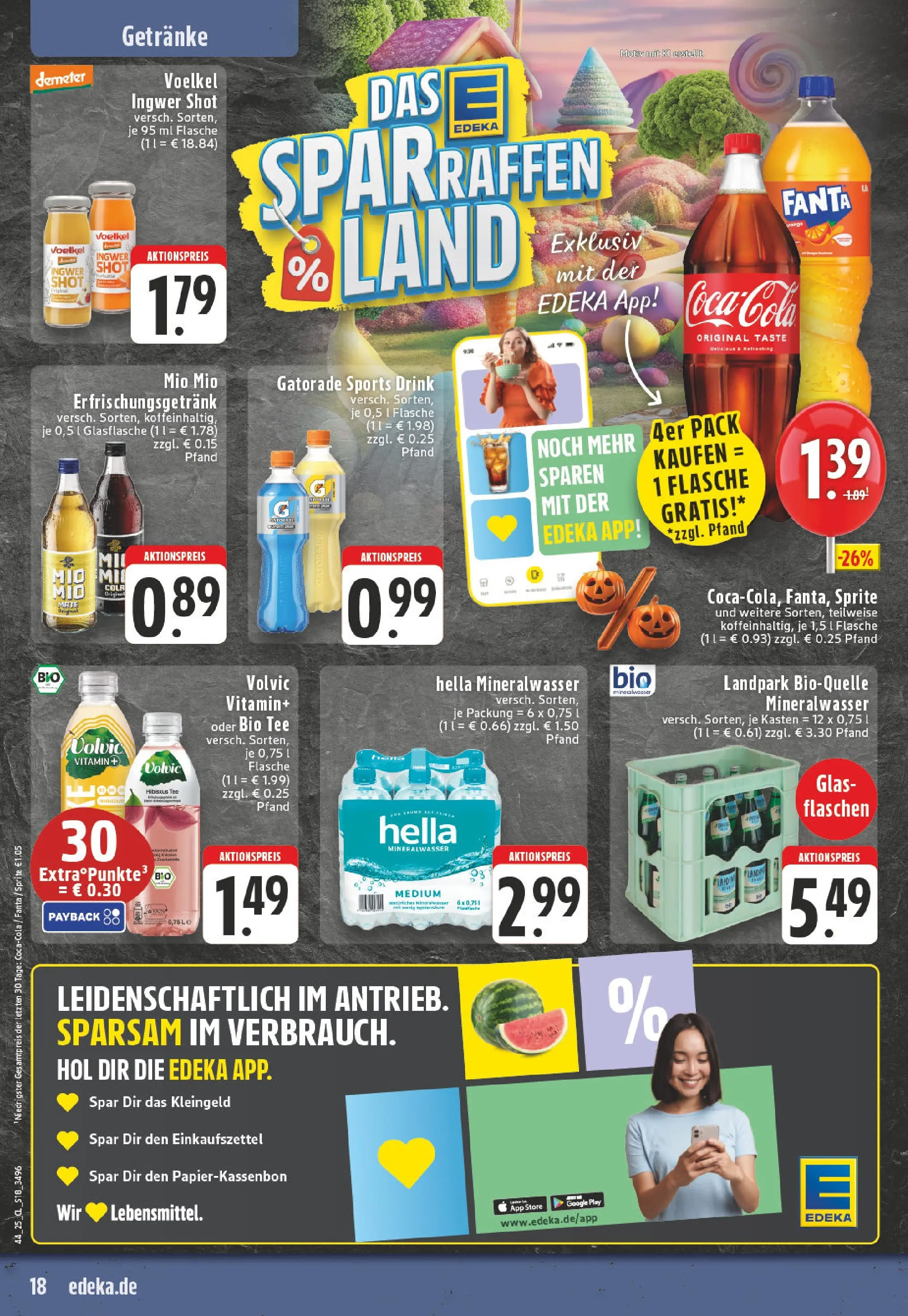 Edeka prospekt Essen	 (ab 26.10.2025) » Angebote Online | Seite: 18 | Produkte: Fanta, Sprite, Cola, Volvic