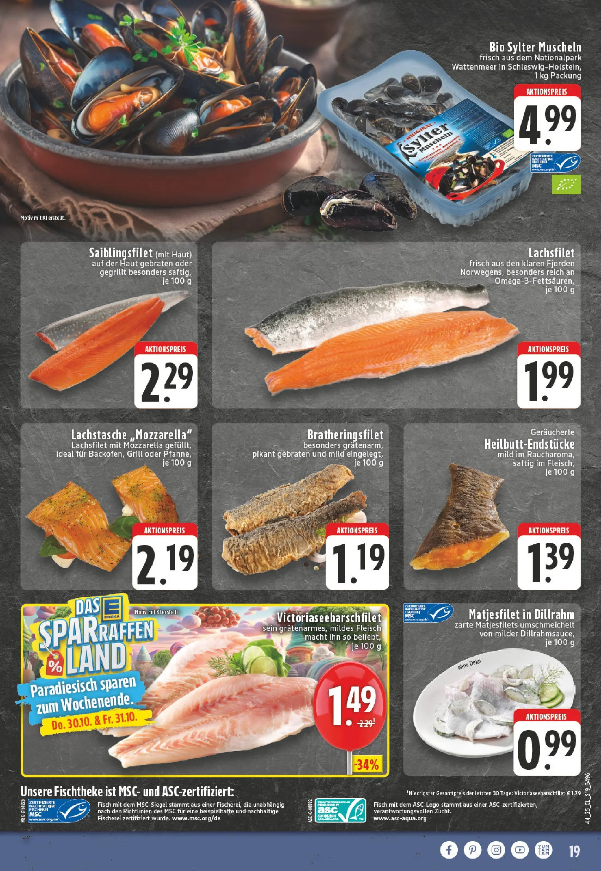 Edeka prospekt Essen	 (ab 26.10.2025) » Angebote Online | Seite: 19 | Produkte: Grill, Mozzarella, Fisch, Fleisch