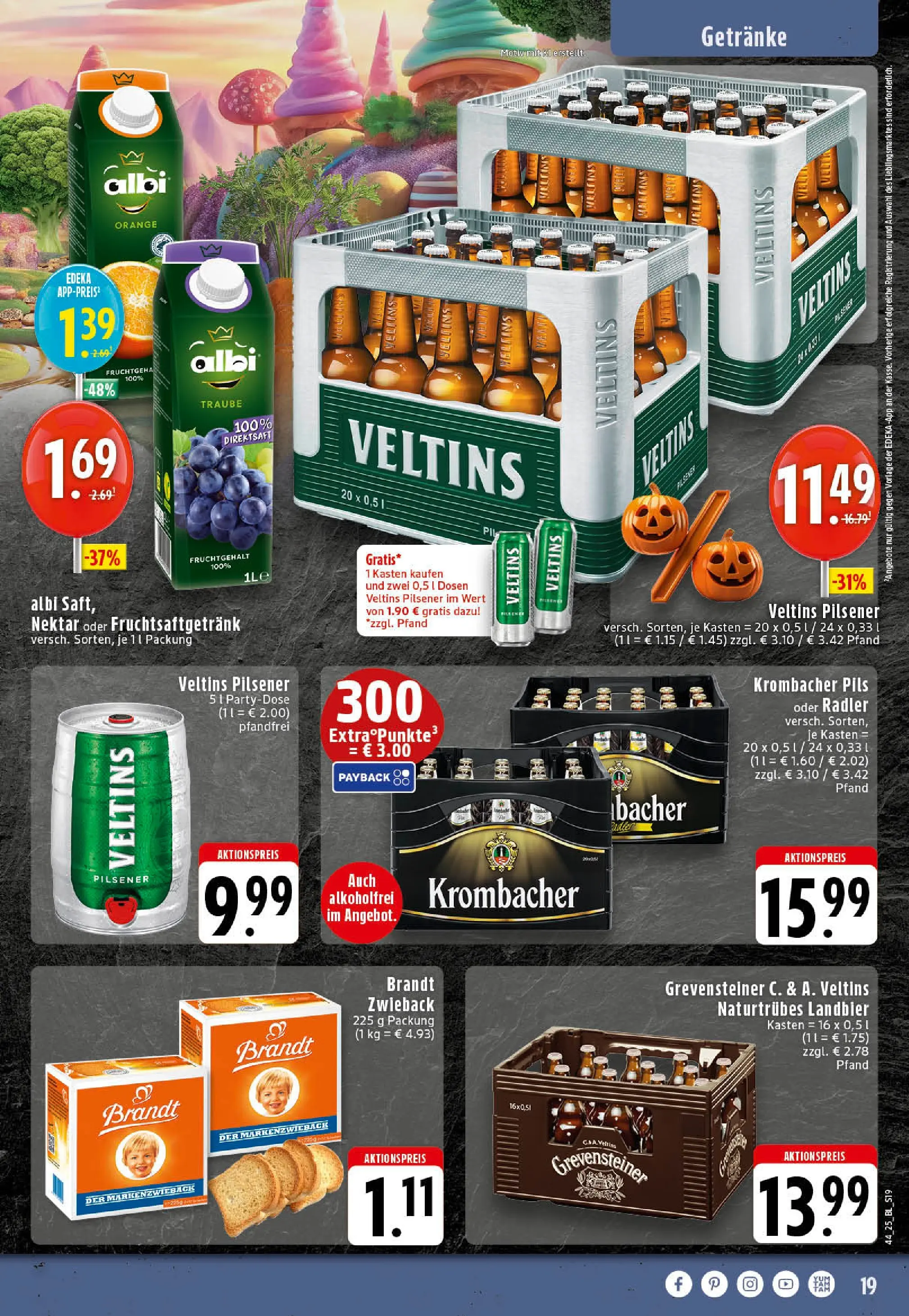 Edeka prospekt Westerkappeln	 (ab 26.10.2025) » Angebote Online | Seite: 19 | Produkte: Pils, Radler, Krombacher, Veltins
