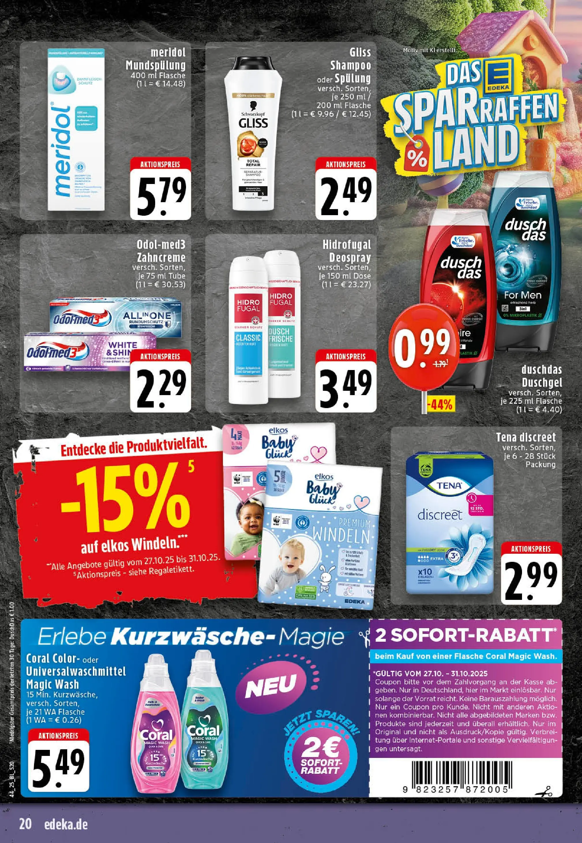 Edeka prospekt Westerkappeln	 (ab 26.10.2025) » Angebote Online | Seite: 20 | Produkte: Coral, Shampoo, Shower Gel, Deospray