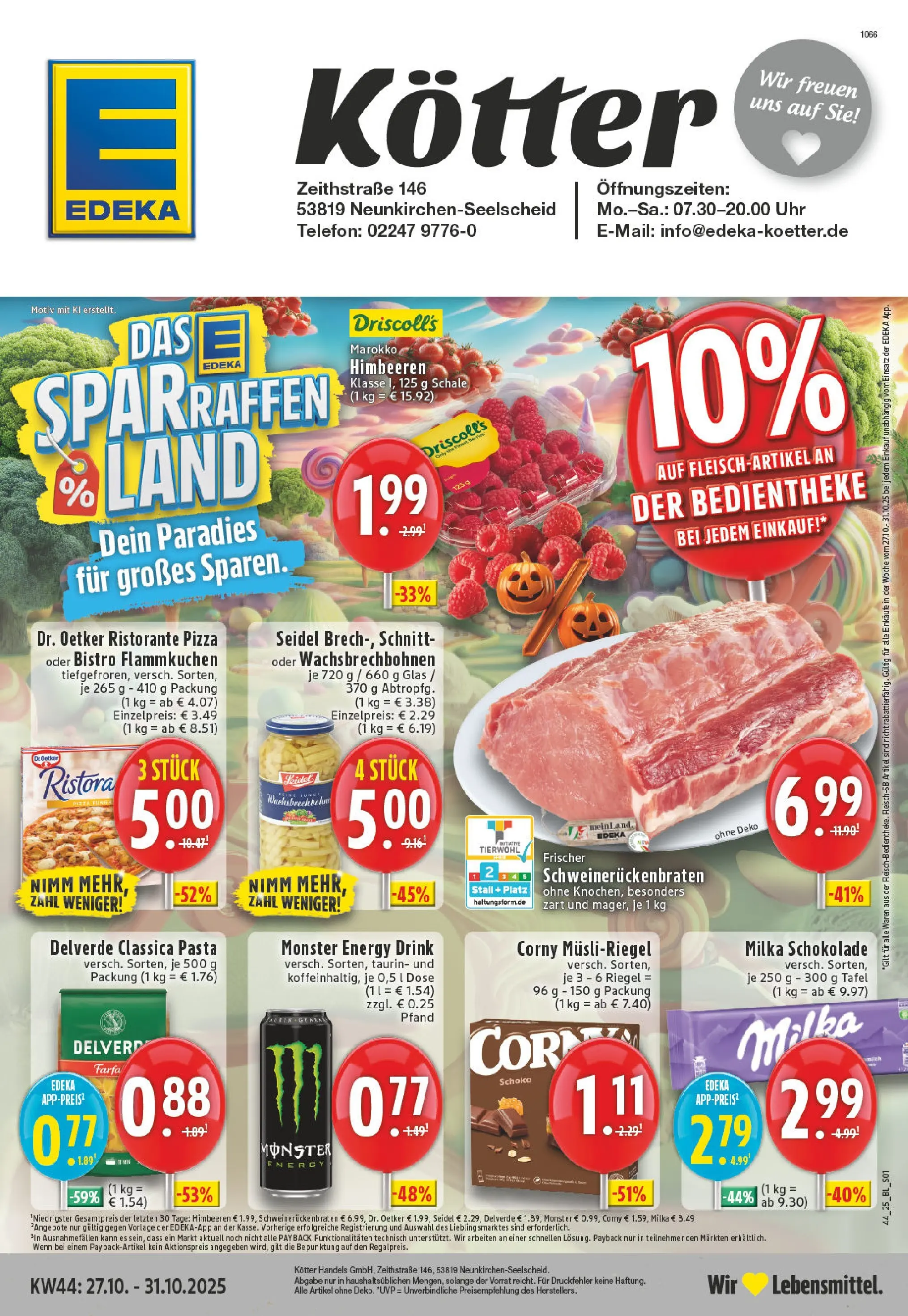 Edeka prospekt Neunkirchen - Seelscheid	 (ab 26.10.2025) » Angebote Online | Seite: 1 | Produkte: Ristorante, Schokolade, Monster, Pasta