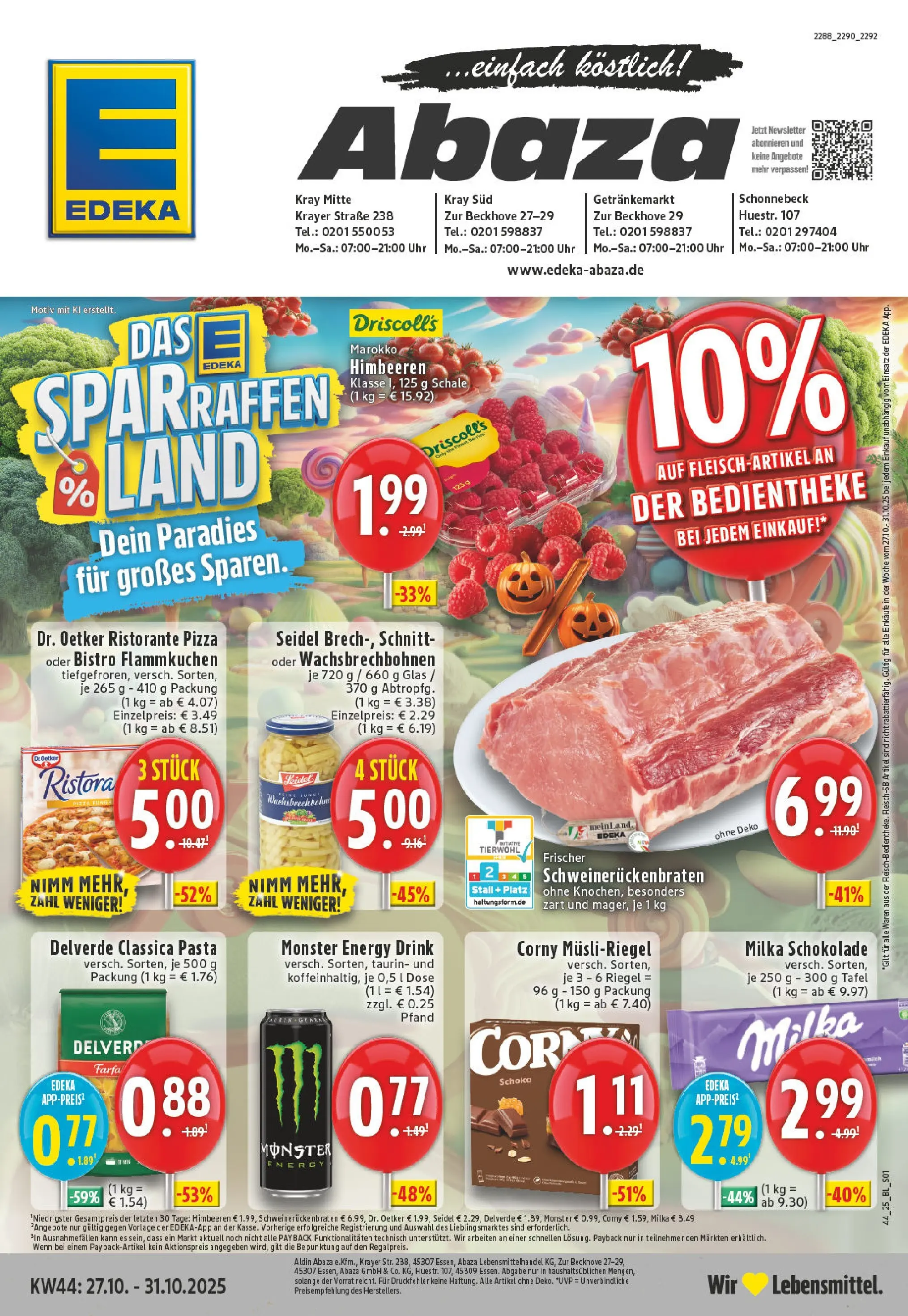 Edeka prospekt Essen	 (ab 26.10.2025) » Angebote Online | Seite: 1 | Produkte: Energy, Schokolade, Milka schokolade, Milka