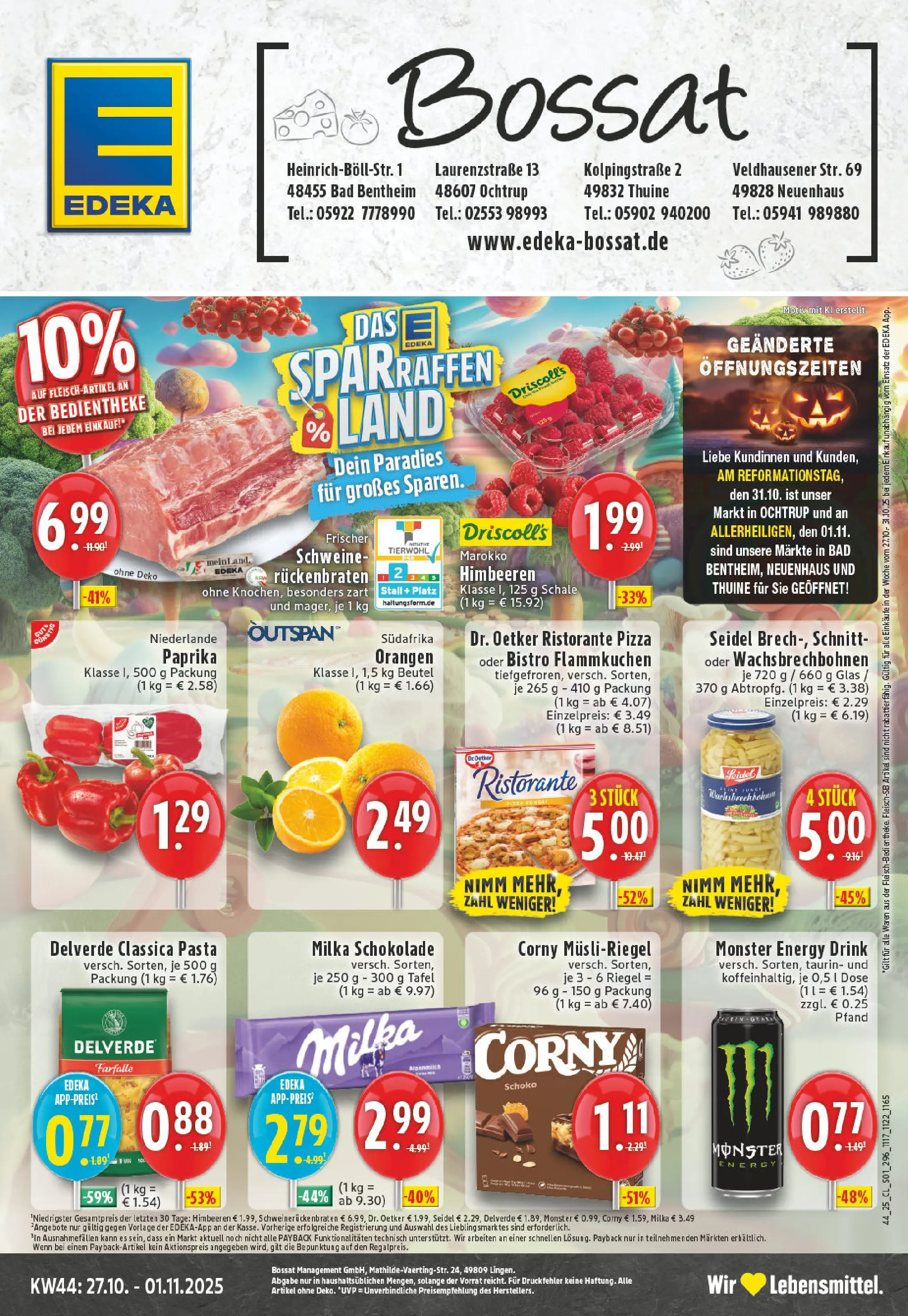 Edeka prospekt Neuenhaus	 (ab 26.10.2025) » Angebote Online | Seite: 1 | Produkte: Ristorante, Energy, Orangen, Pizza