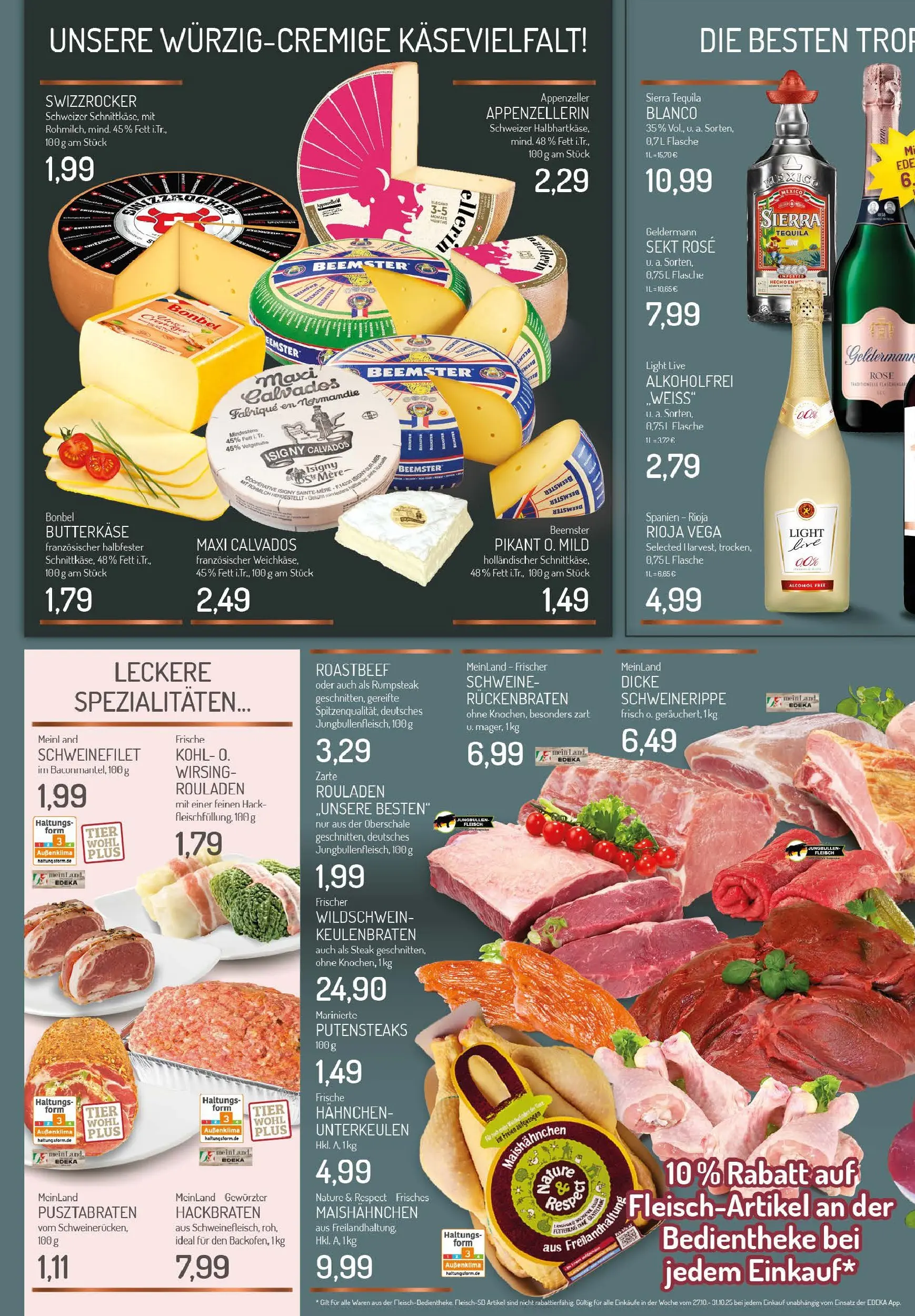 Edeka prospekt Essen - Rüttenscheid	 (ab 26.10.2025) » Angebote Online | Seite: 2 | Produkte: Hahnchen, Butter, Roastbeef, Tequila