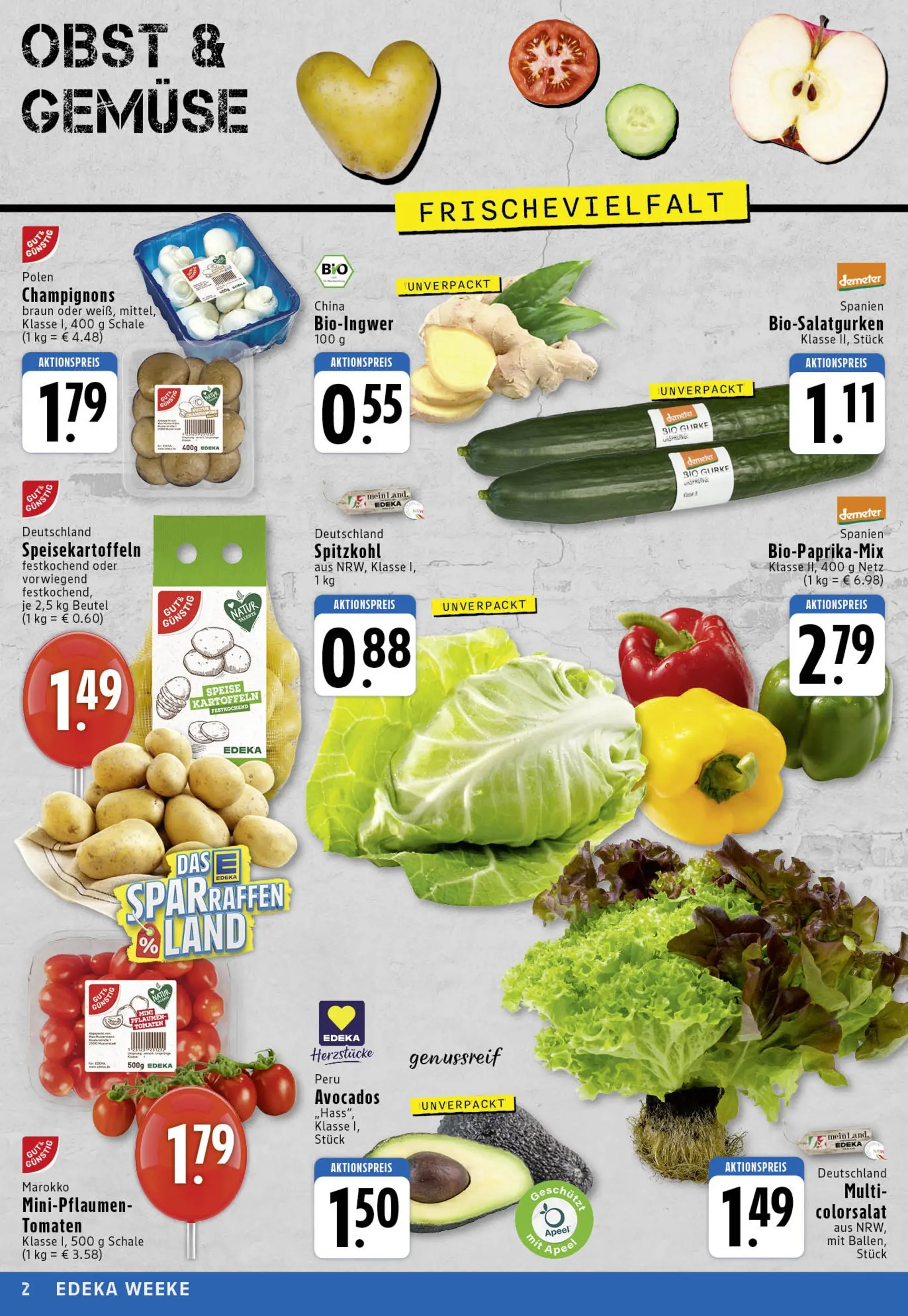 Edeka prospekt Köln	 (ab 26.10.2025) » Angebote Online | Seite: 2 | Produkte: Avocado, Champignons, Gemüse, Obst