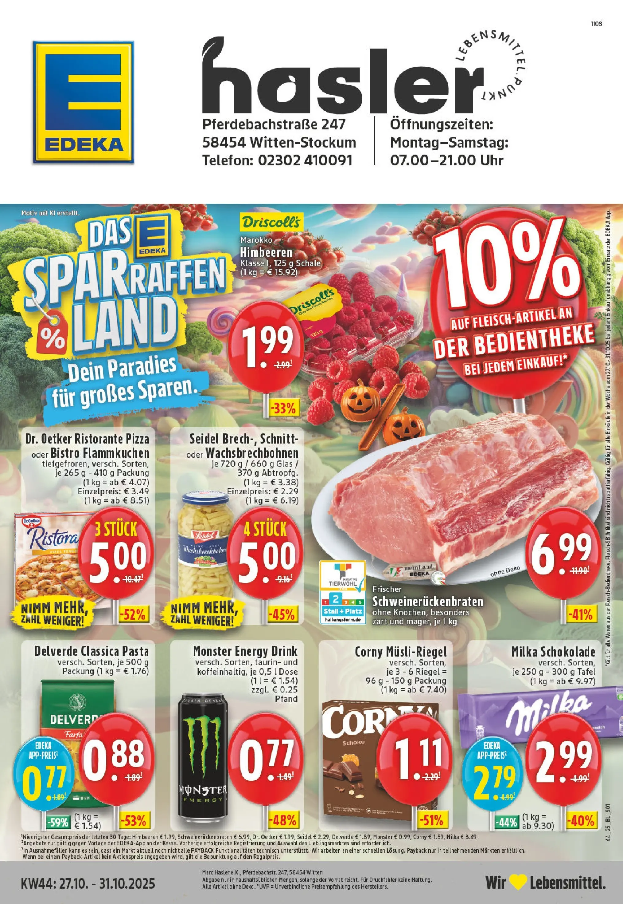 Edeka prospekt Witten	 (ab 26.10.2025) » Angebote Online | Seite: 1 | Produkte: Milka schokolade, Milka, Monster, Telefon