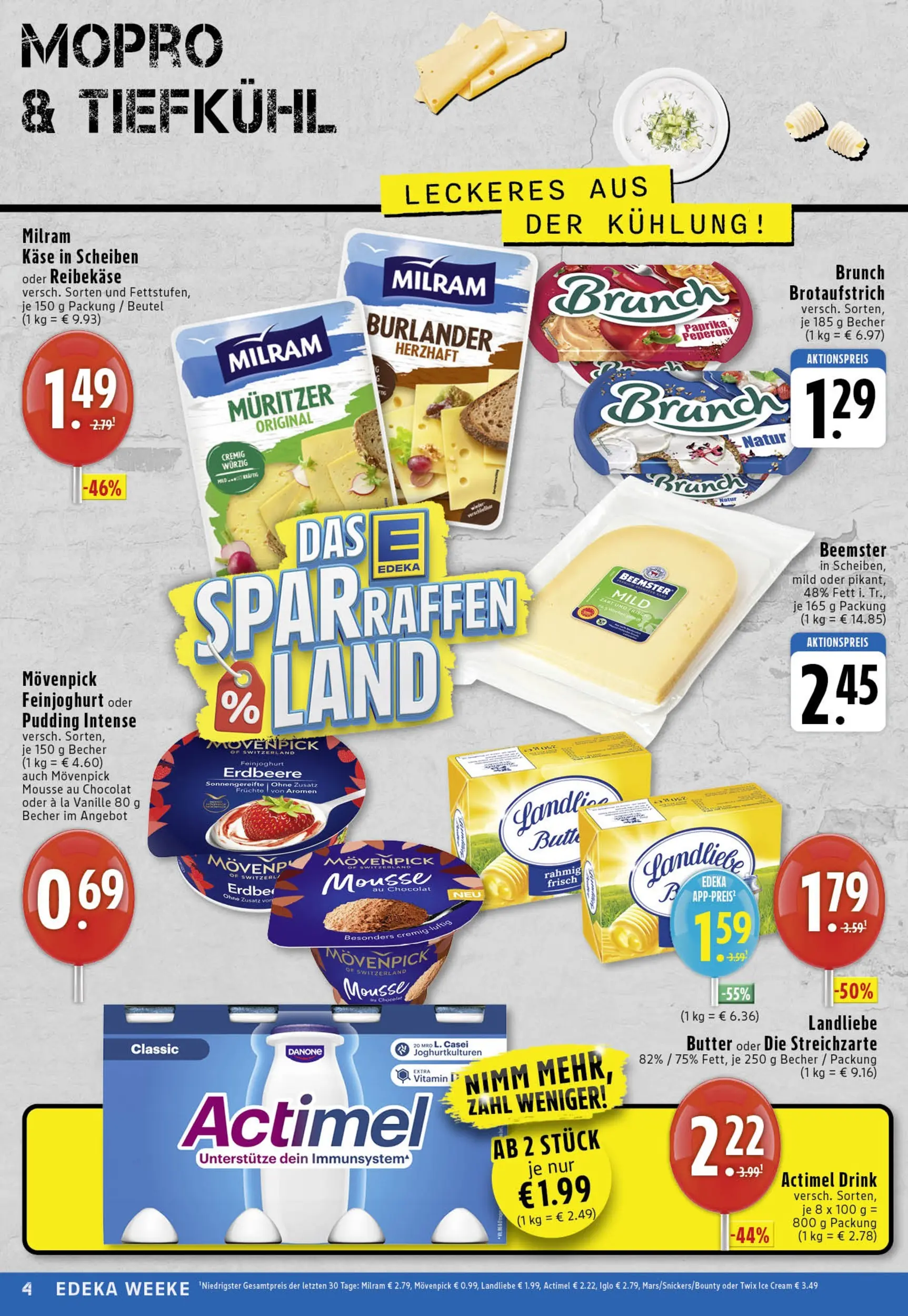 Edeka prospekt Köln	 (ab 26.10.2025) » Angebote Online | Seite: 4 | Produkte: Butter, Käse, Pudding, Reibekase