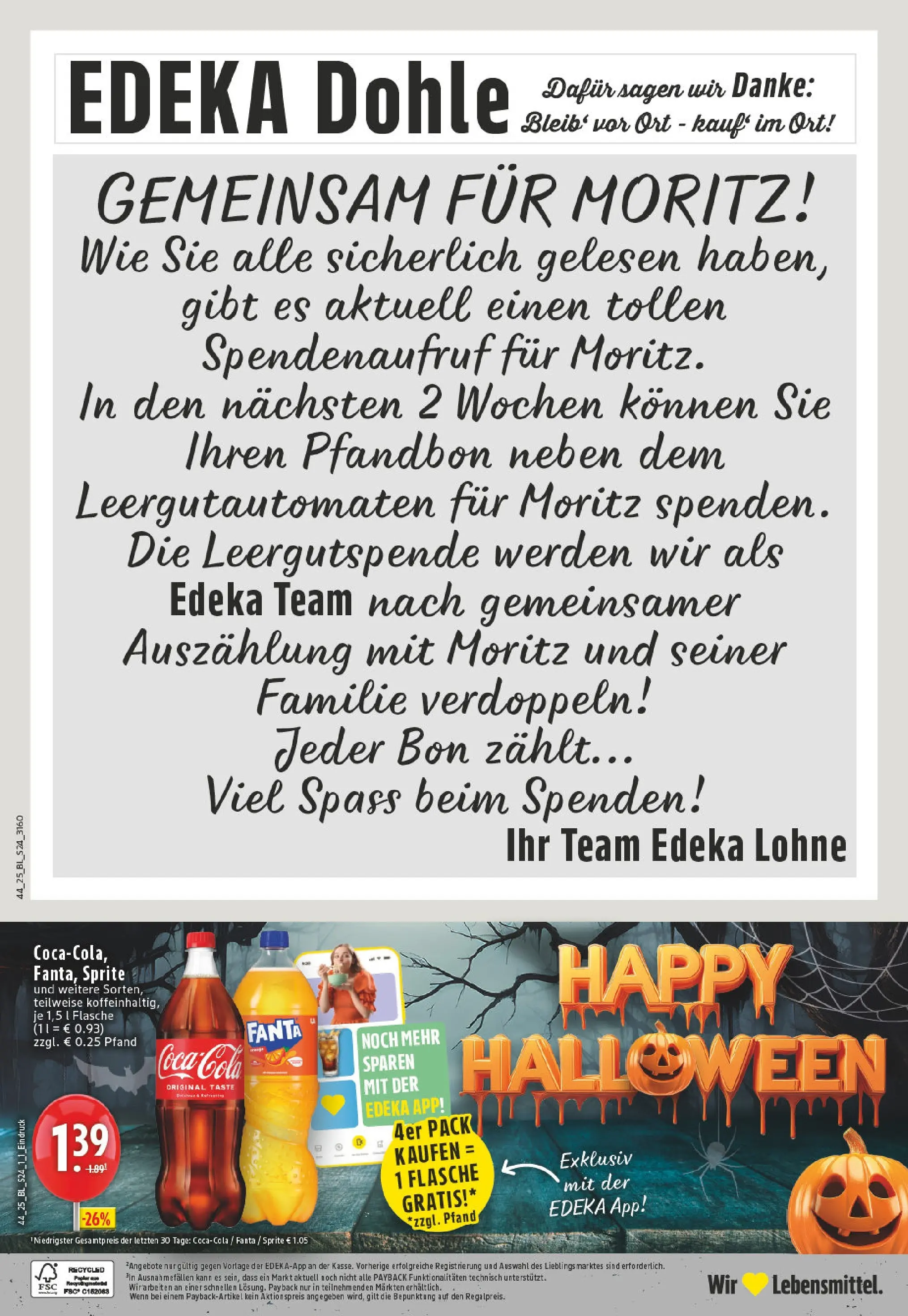 Edeka prospekt Lohne	 (ab 26.10.2025) » Angebote Online | Seite: 24 | Produkte: Coca cola, Fanta, Sprite, Cola