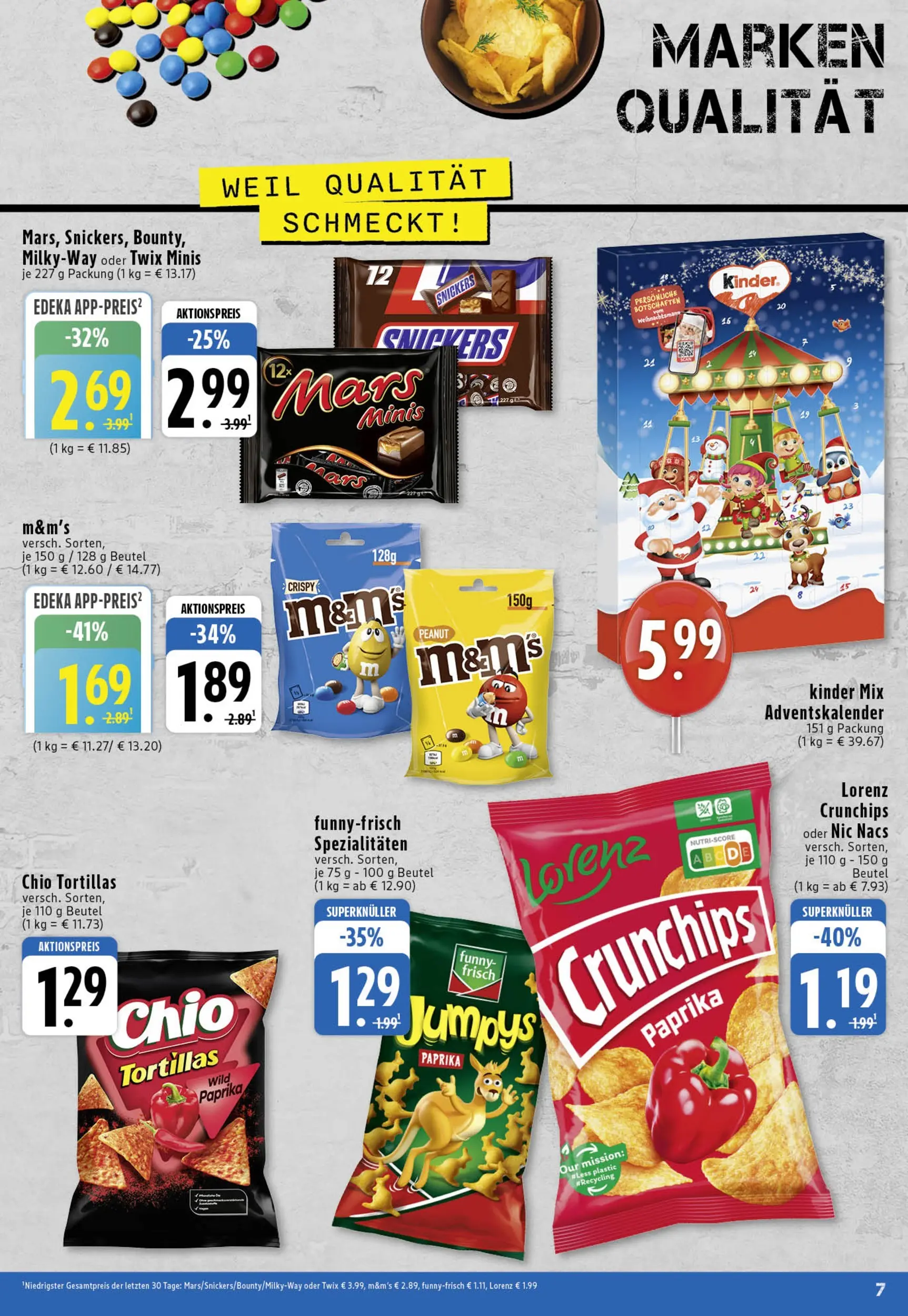 Edeka prospekt Köln	 (ab 26.10.2025) » Angebote Online | Seite: 7 | Produkte: Snickers, Mars, Lorenz crunchips, Chio tortillas