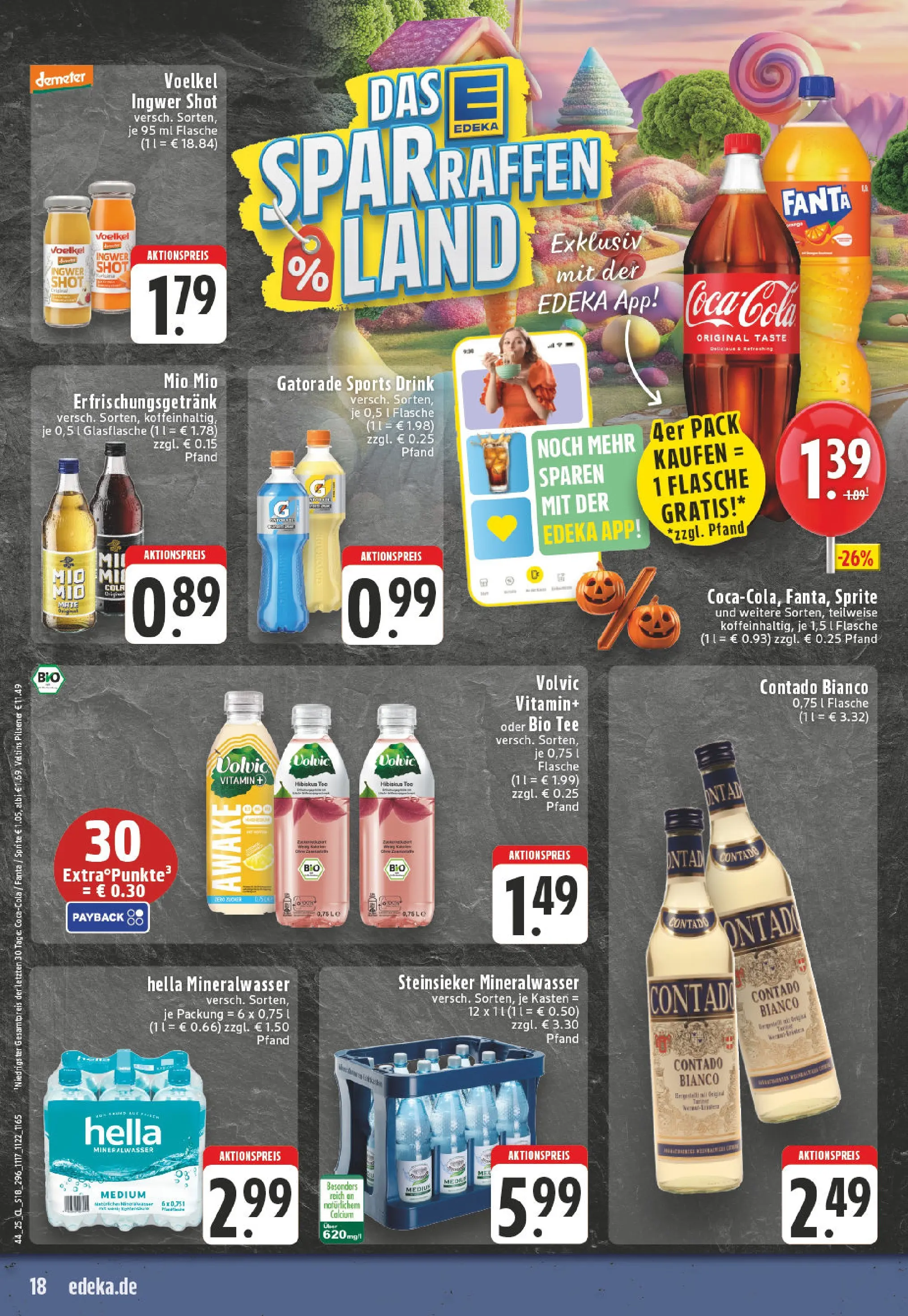 Edeka prospekt Neuenhaus	 (ab 26.10.2025) » Angebote Online | Seite: 18 | Produkte: Fanta, Cola, Mineralwasser, Tee