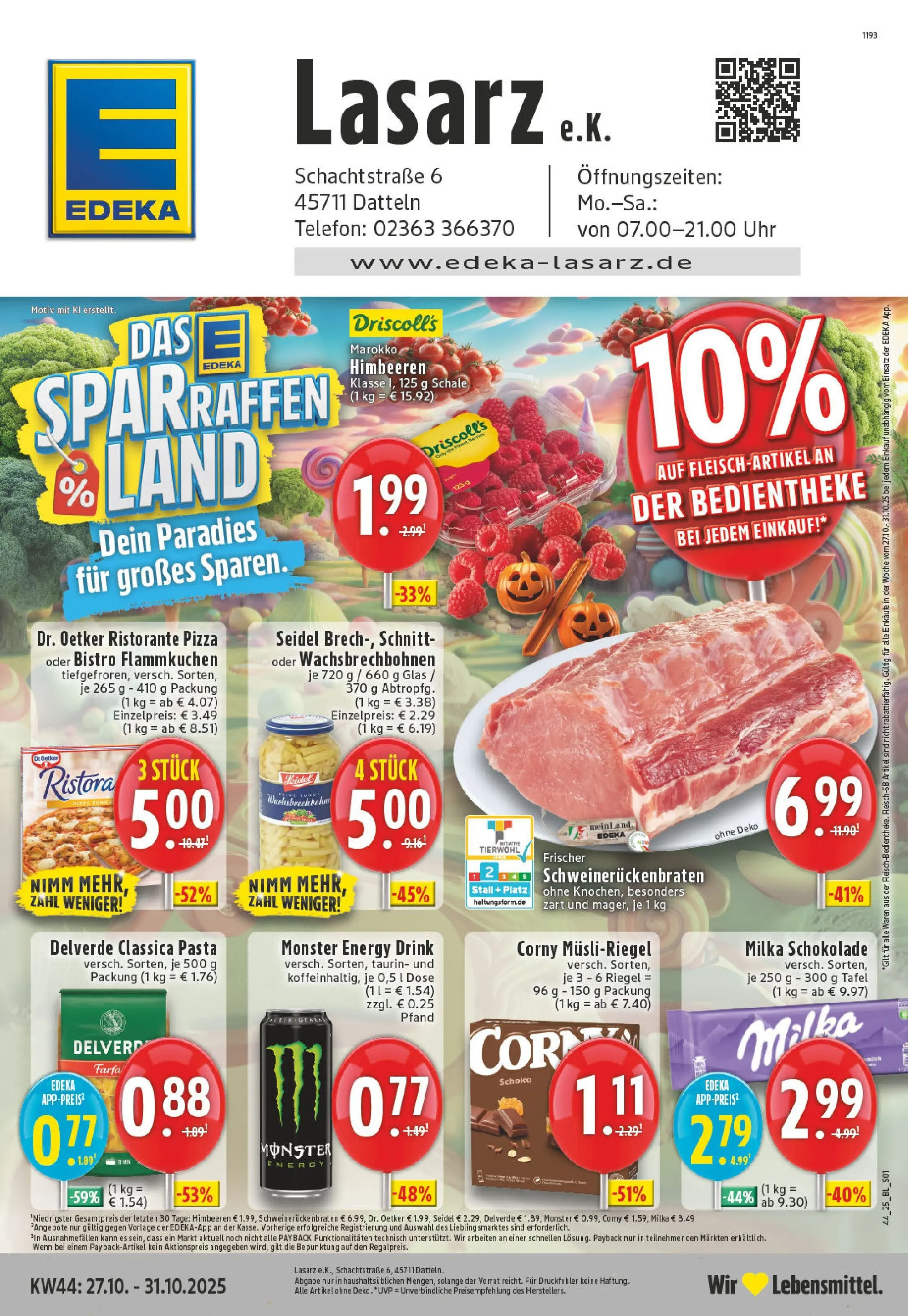Edeka prospekt Datteln	 (ab 26.10.2025) » Angebote Online | Seite: 1 | Produkte: Ristorante, Schokolade, Milka schokolade, Pasta