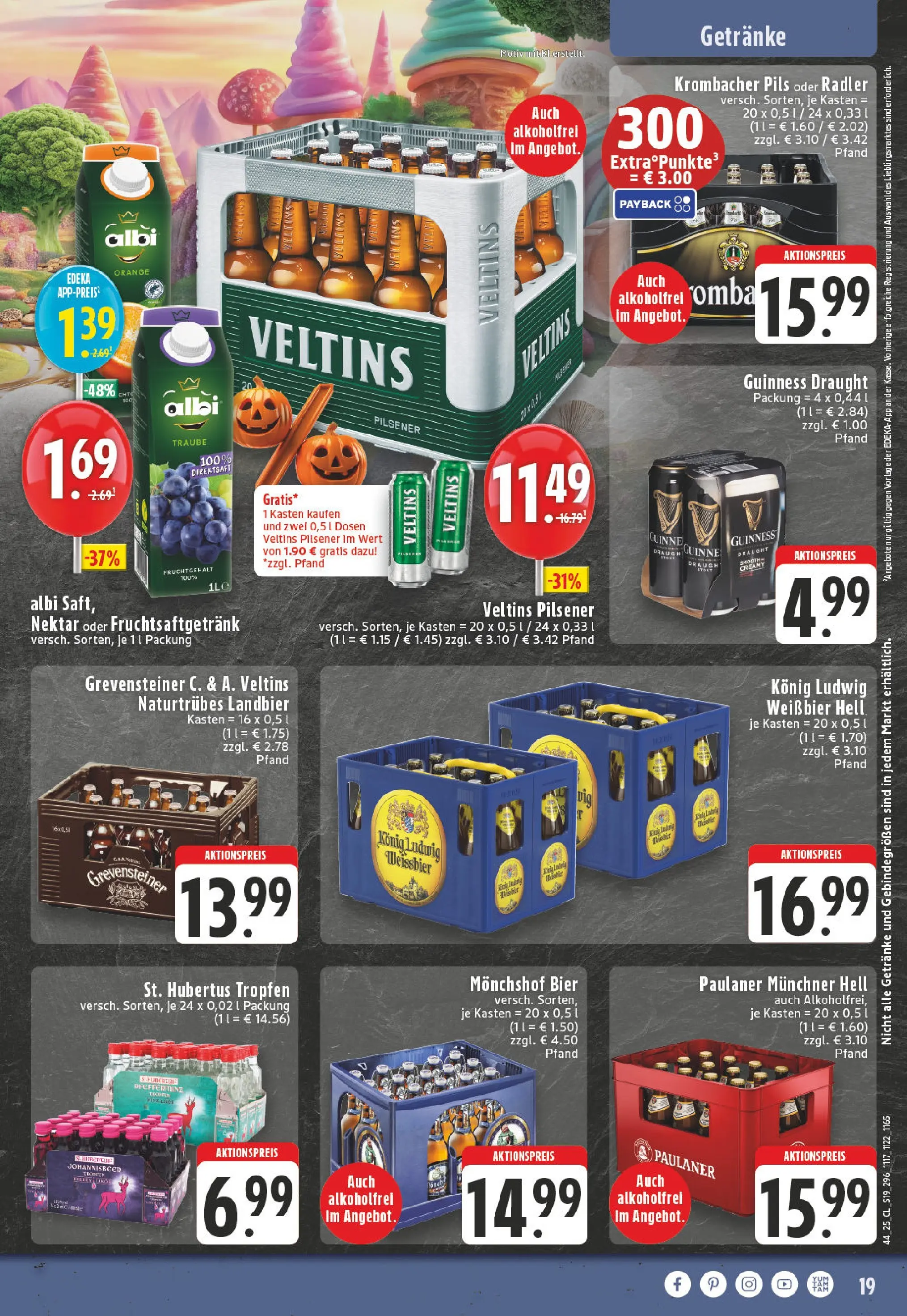 Edeka prospekt Neuenhaus	 (ab 26.10.2025) » Angebote Online | Seite: 19 | Produkte: Monchshof, Hubertus tropfen, Paulaner, Veltins