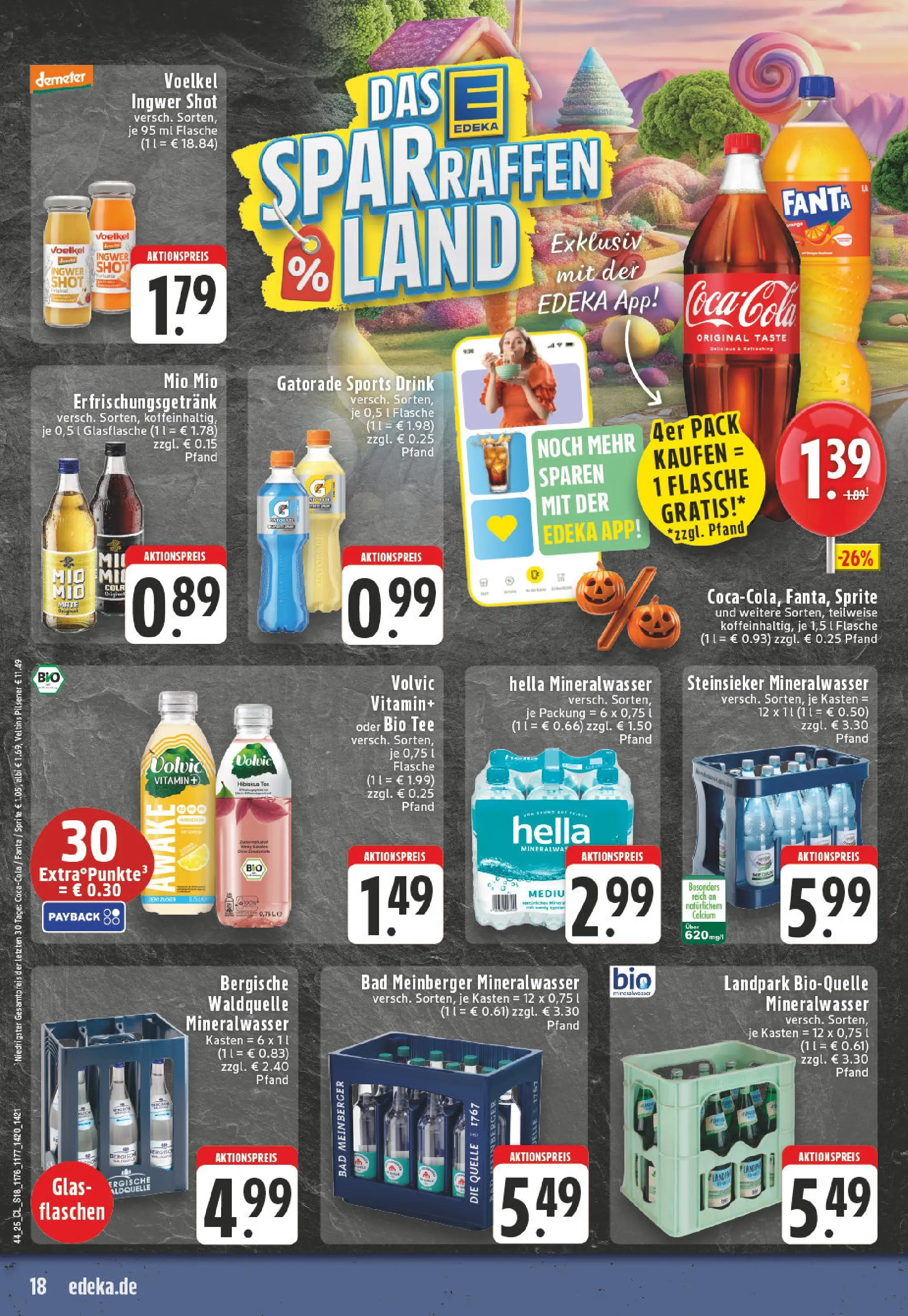 Edeka prospekt Werl	 (ab 26.10.2025) » Angebote Online | Seite: 18 | Produkte: Fanta, Cola, Mineralwasser, Tee