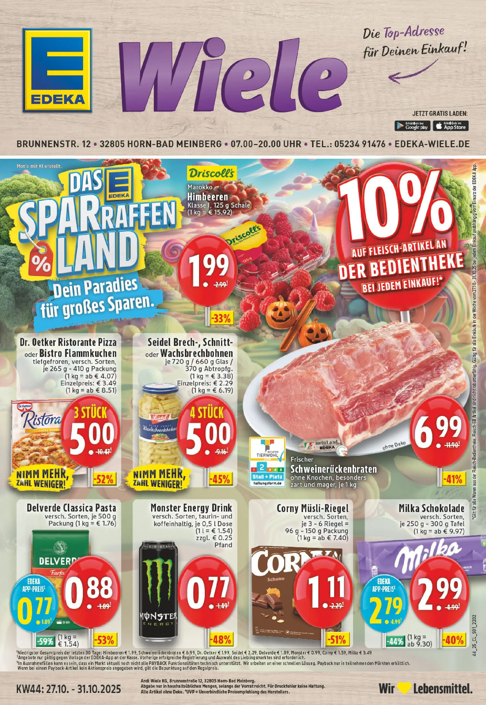 Edeka prospekt Horn-Bad Meinberg	 (ab 26.10.2025) » Angebote Online | Seite: 1 | Produkte: Energy, Schokolade, Pasta, Pizza