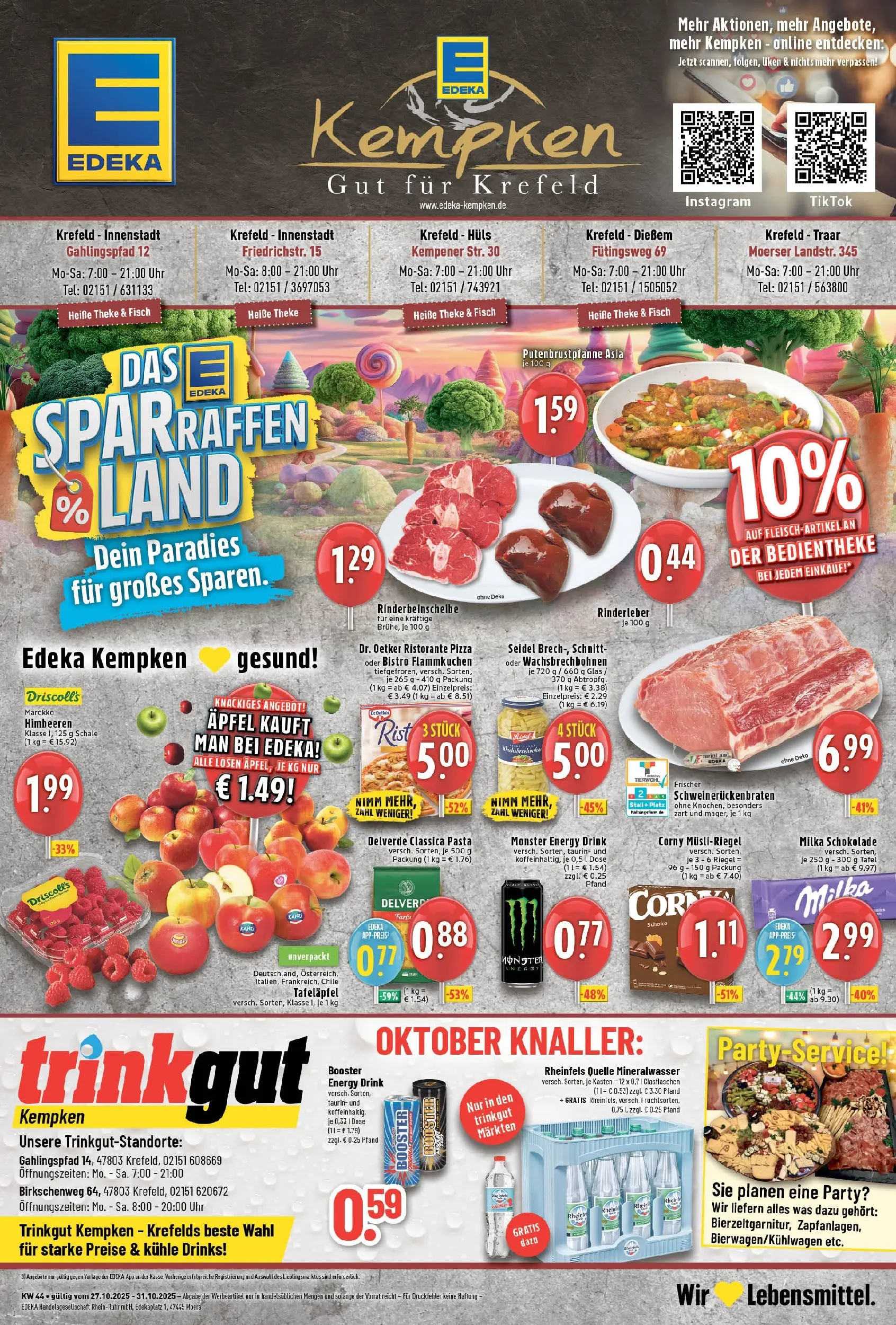 Edeka prospekt Krefeld - Traar	 (ab 26.10.2025) » Angebote Online | Seite: 1 | Produkte: Milka schokolade, Fisch, Pizza, Uhr