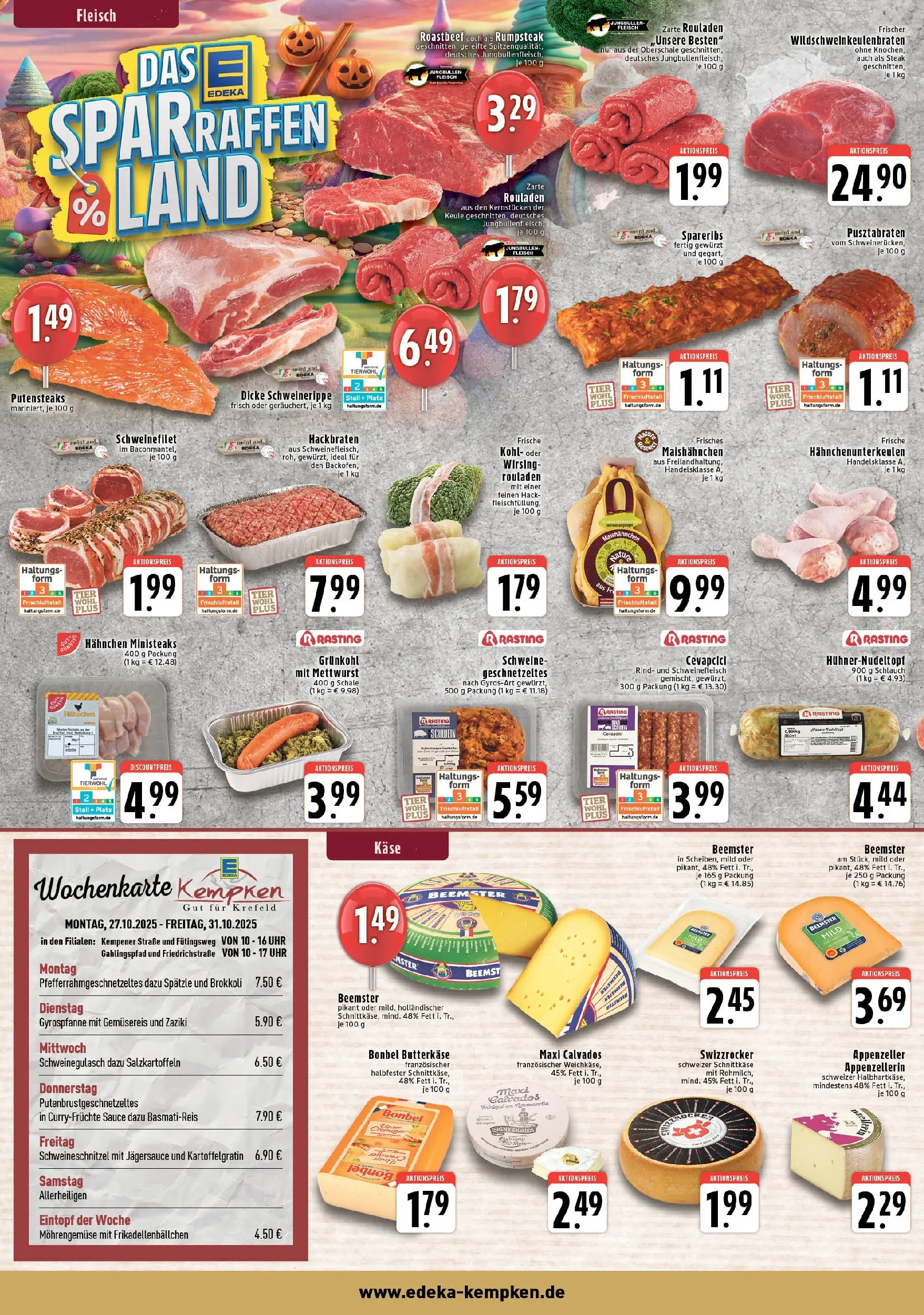 Edeka prospekt Krefeld - Traar	 (ab 26.10.2025) » Angebote Online | Seite: 2 | Produkte: Rumpsteak, Hahnchen, Schweinefilet, Brokkoli