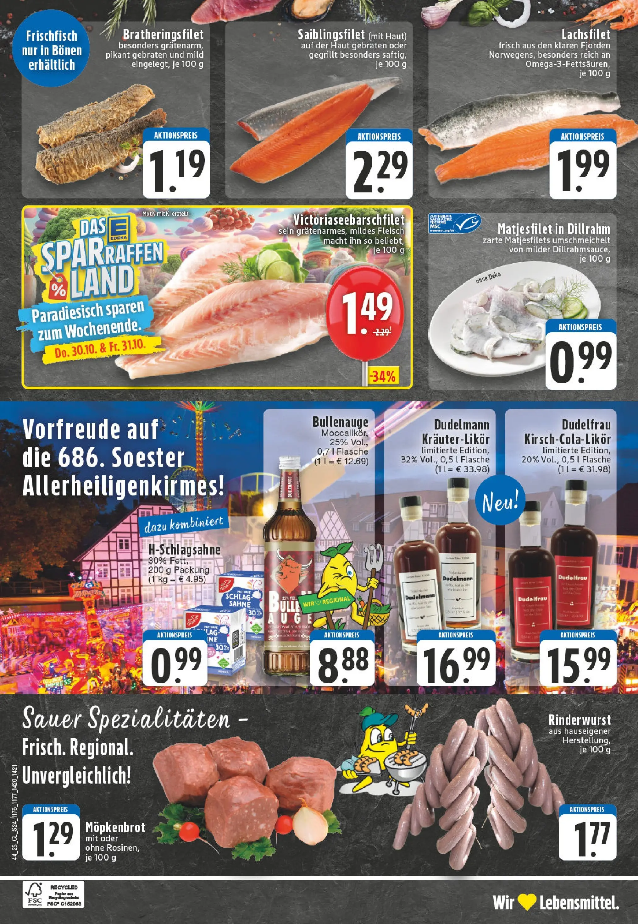 Edeka prospekt Werl	 (ab 26.10.2025) » Angebote Online | Seite: 24 | Produkte: Sahne, Fleisch