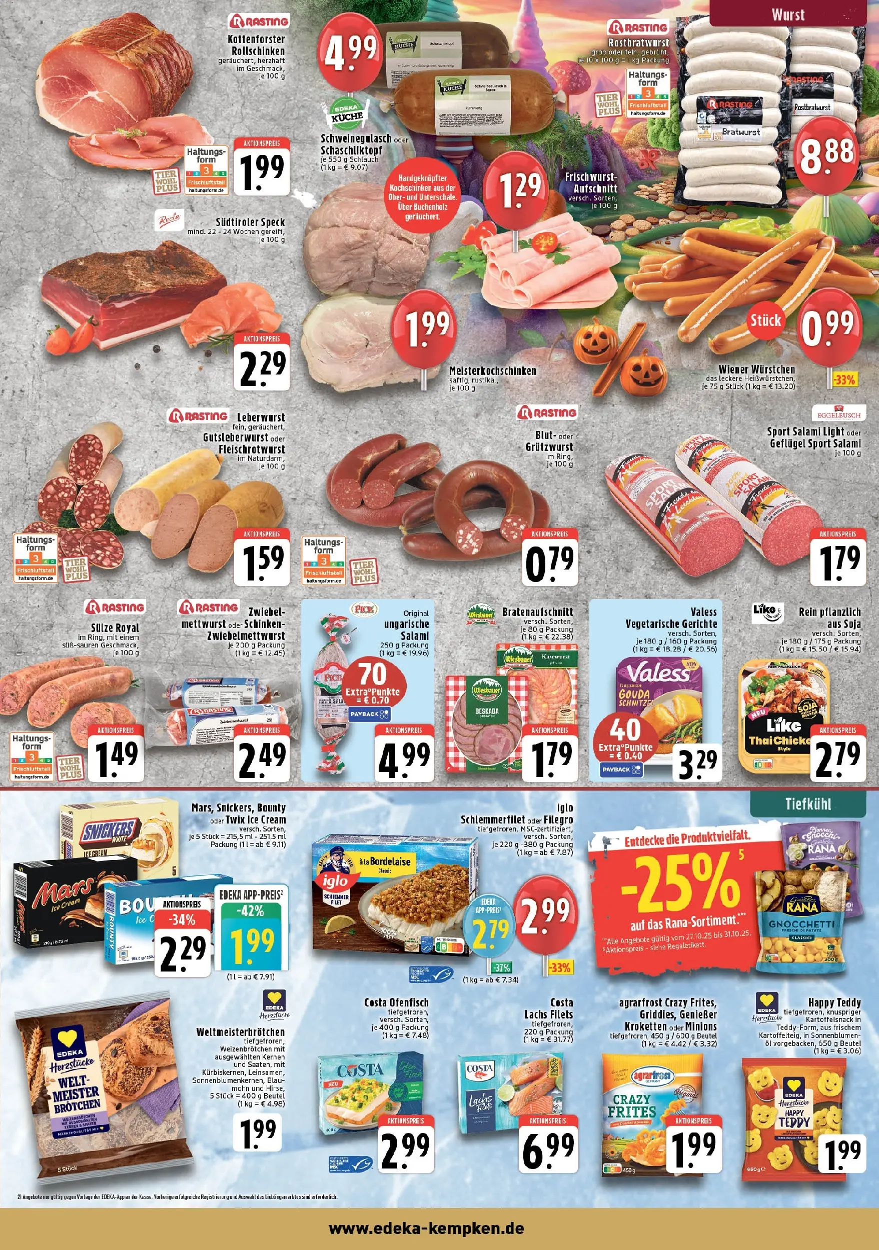Edeka prospekt Krefeld - Traar	 (ab 26.10.2025) » Angebote Online | Seite: 3 | Produkte: Schweinegulasch, Öl, Gouda, Twix