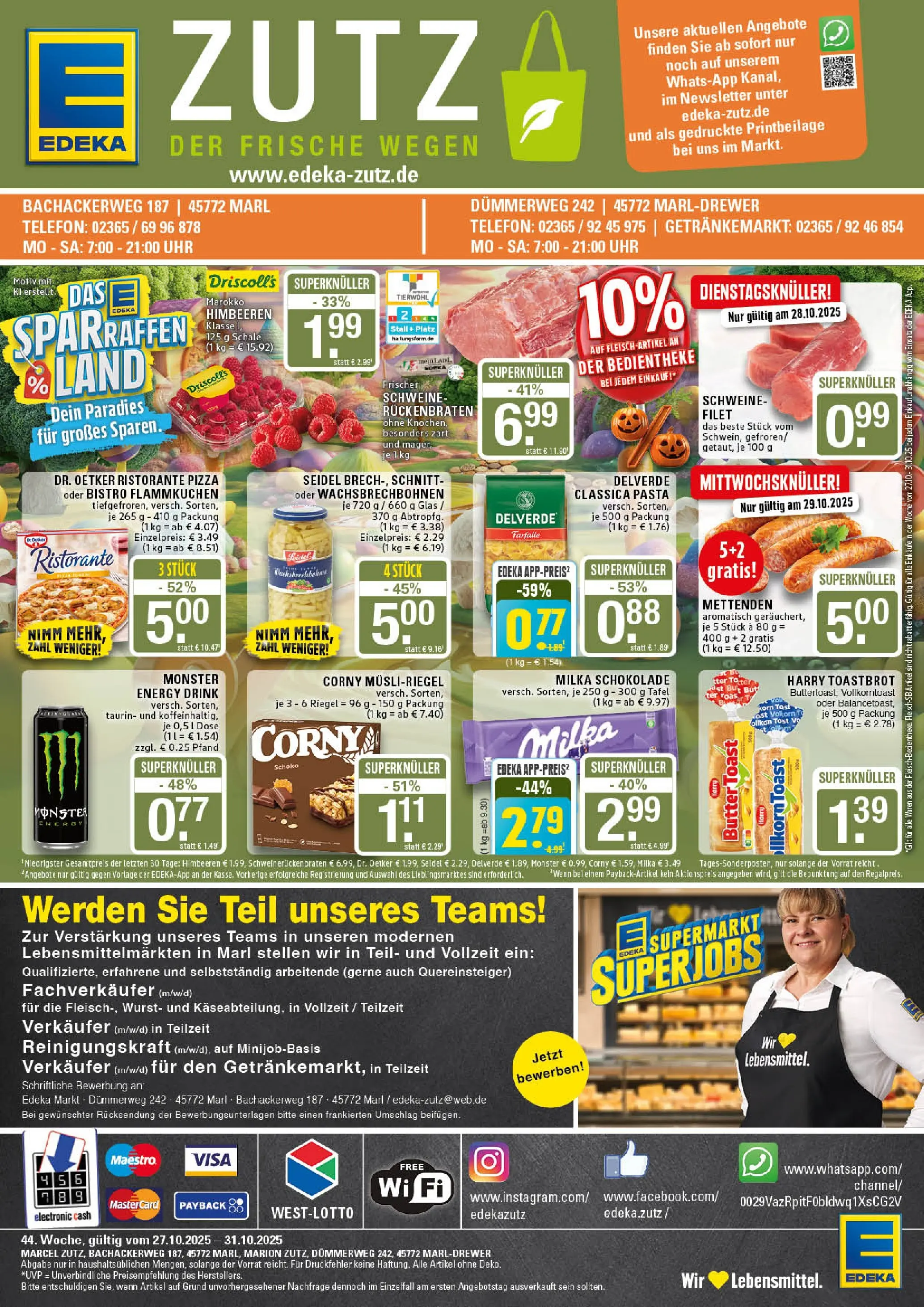 Edeka prospekt Marl	 (ab 26.10.2025) » Angebote Online | Seite: 1 | Produkte: Himbeeren, Ristorante, Pizza, Uhr